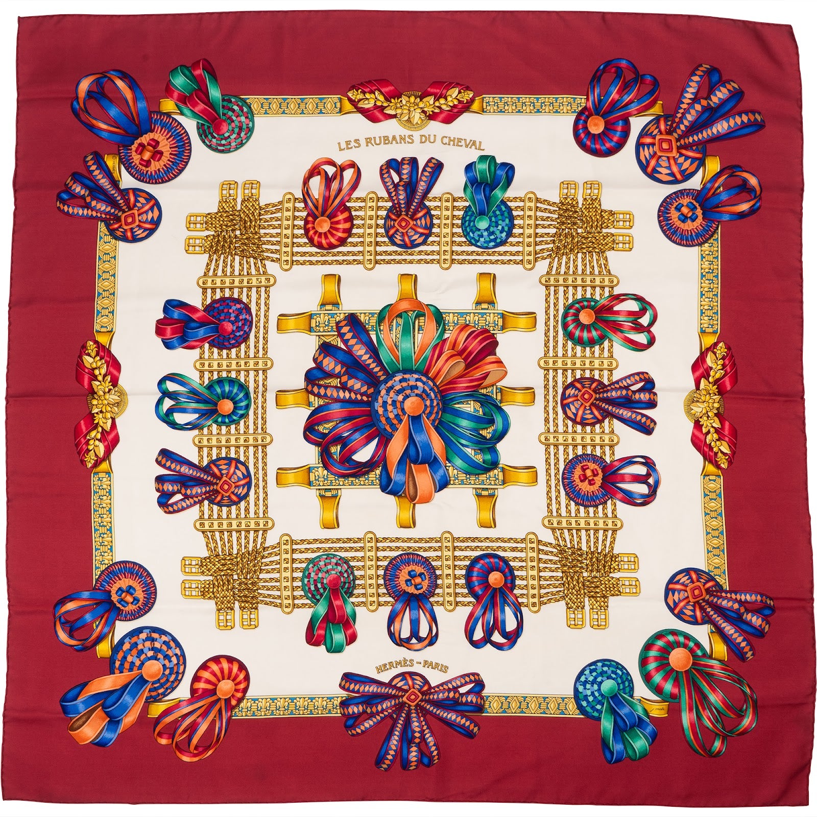 Hermès Les Rubans du Cheval Silk 90 Tuch
