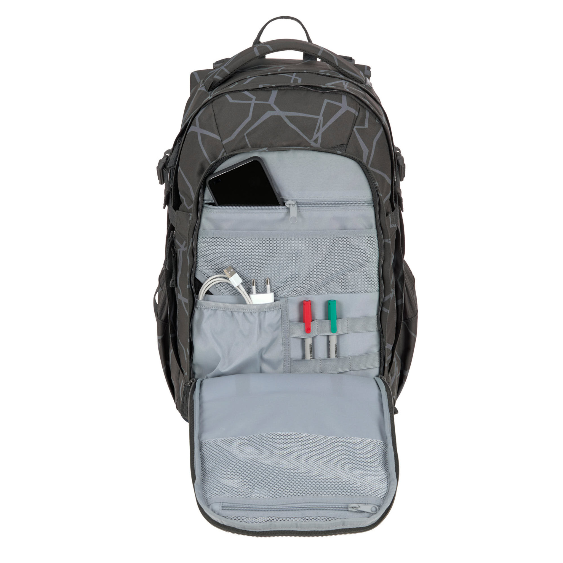 School Backpack Origin Bold - Edges Grey
