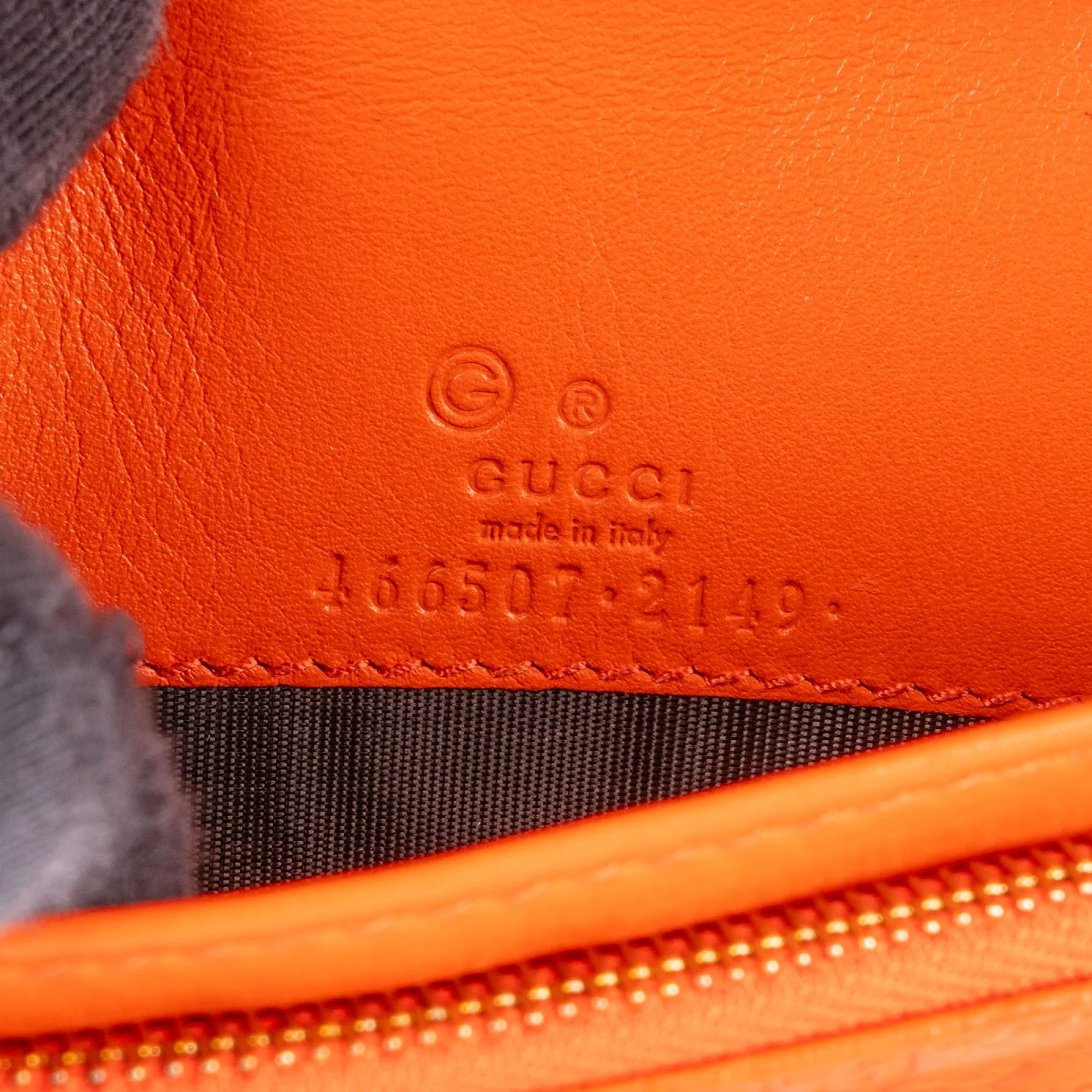 Gucci Microguccissima Orange Wallet on a Chain Crossbody Bag