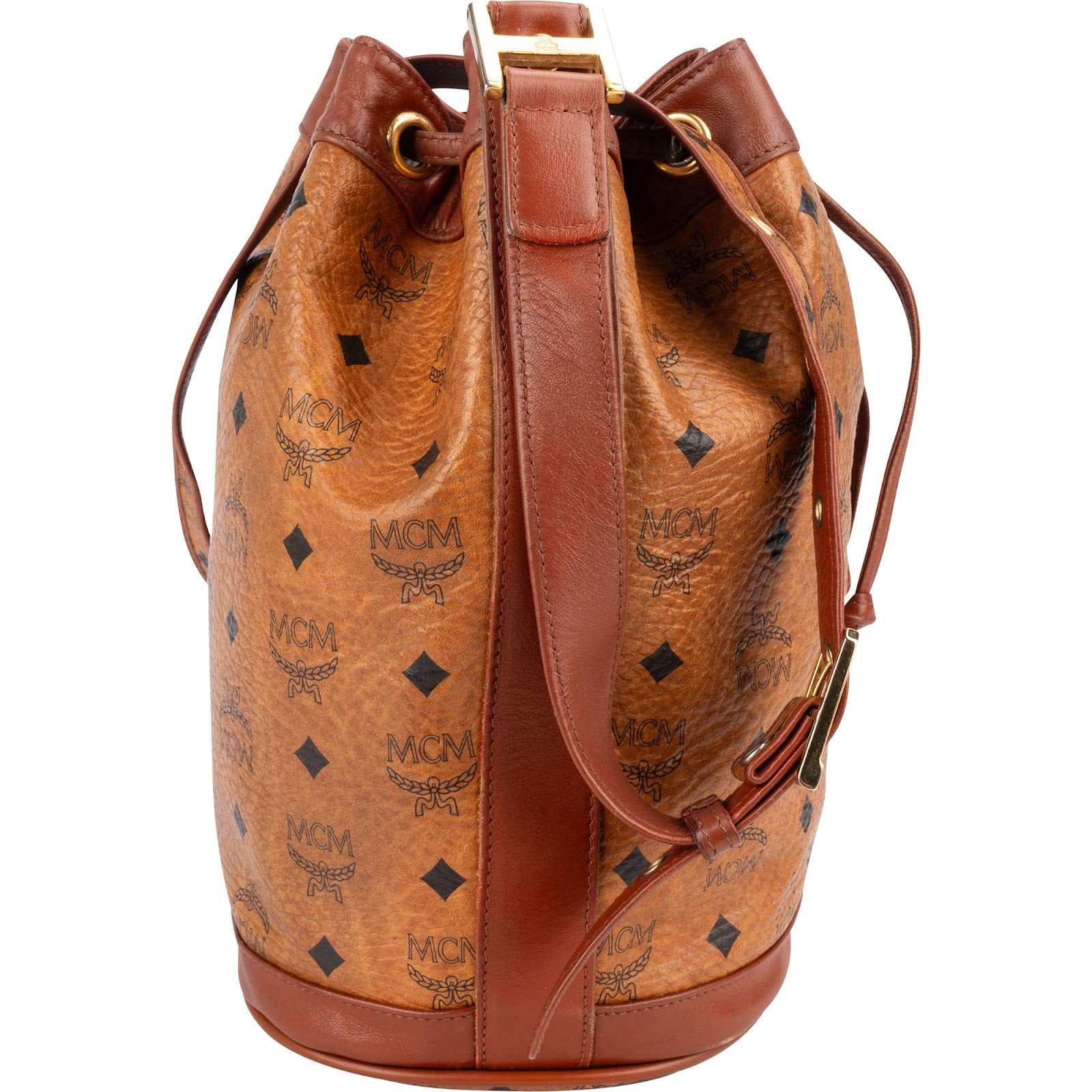 MCM Monogram Visetos bucket-schoudertas met trekkoord