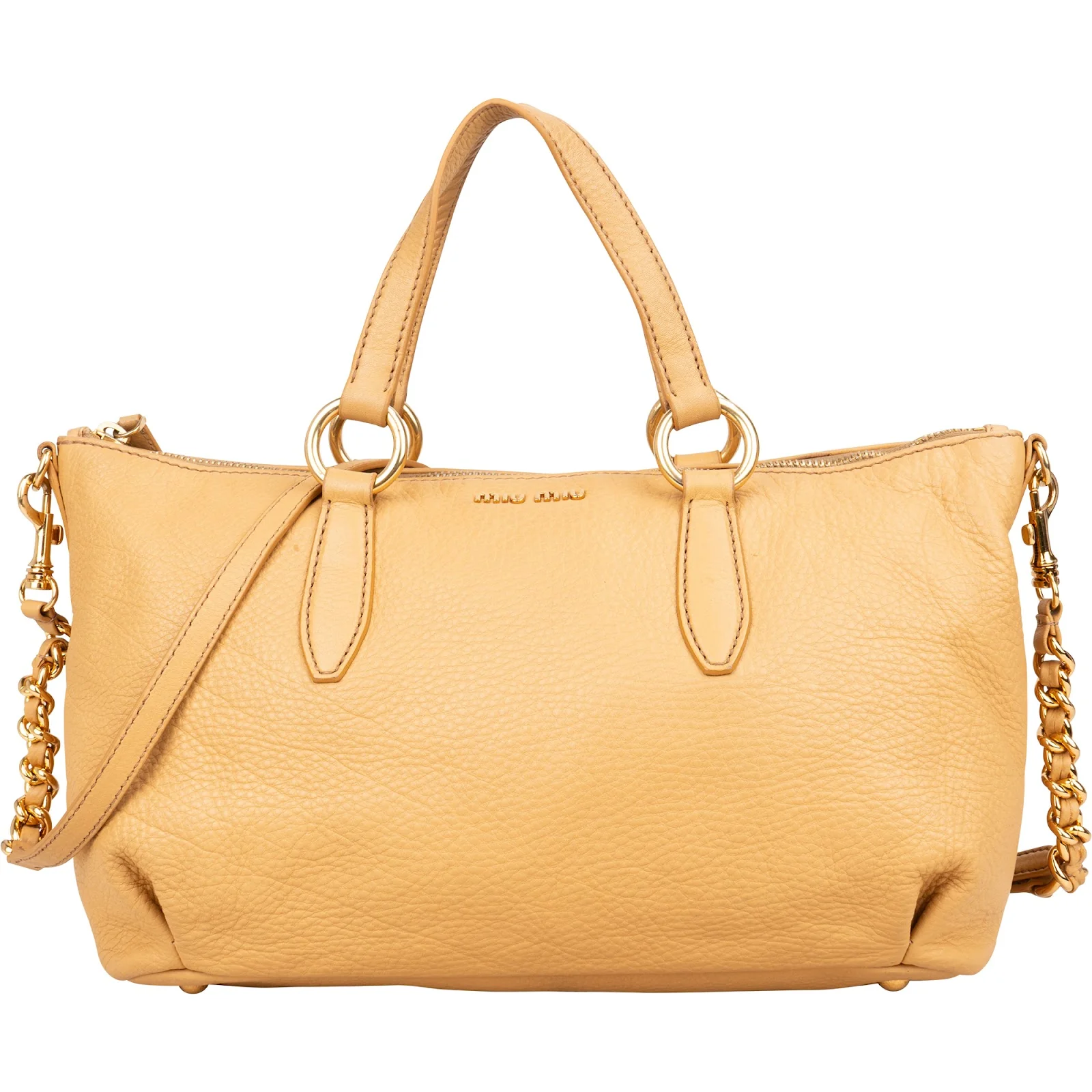 Miu Miu Vitello Daino Leather Satchel Handbag