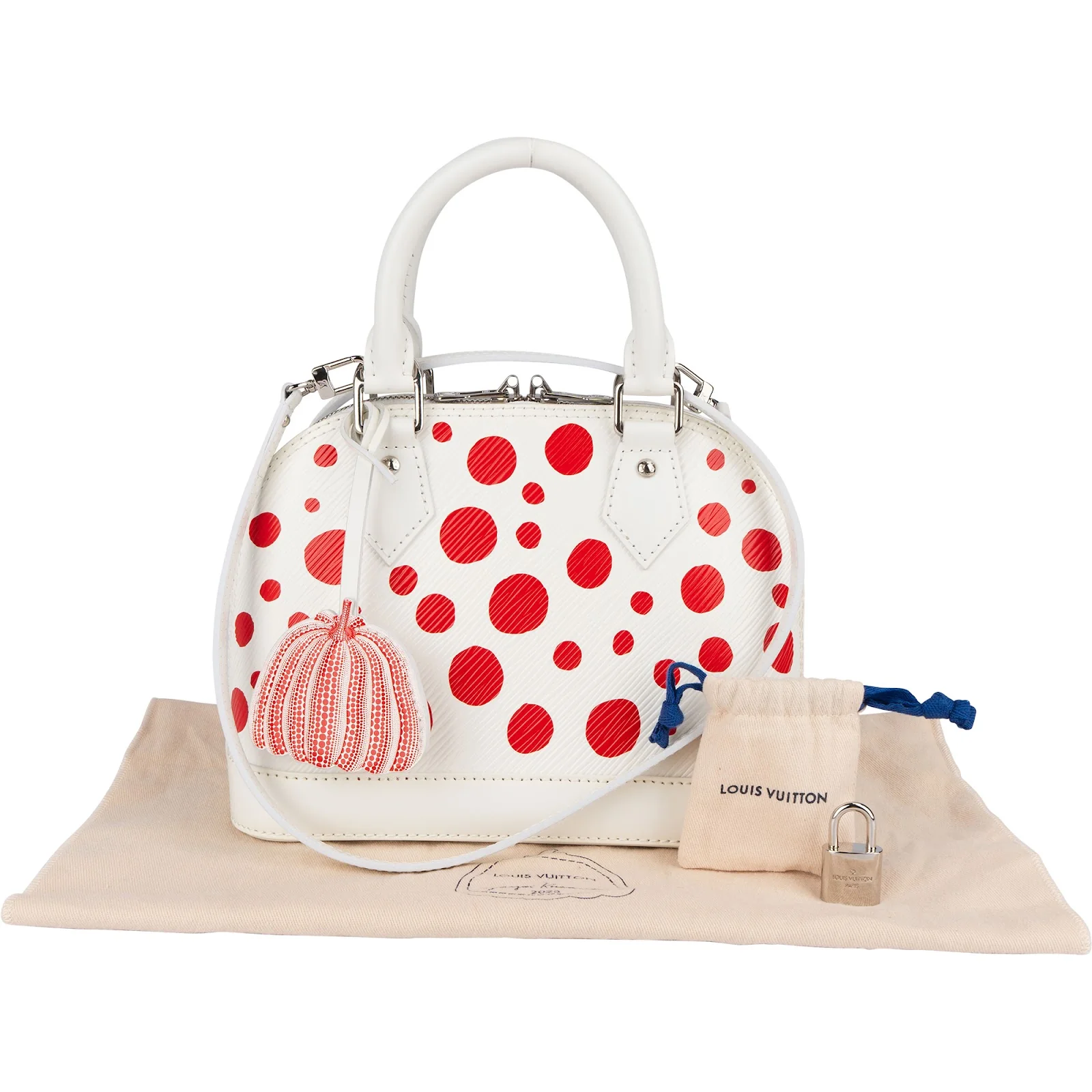 Louis Vuitton White Epi Leather x Yayoi Kusama Alma BB Handbag