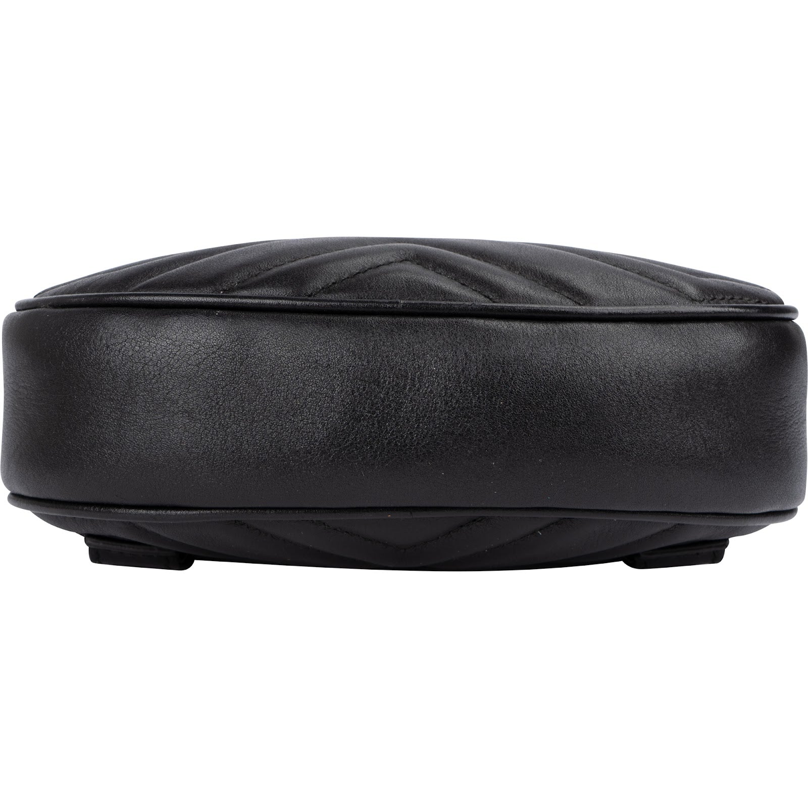 Gucci Black Matelassé Leather GG Marmont Belt Bag