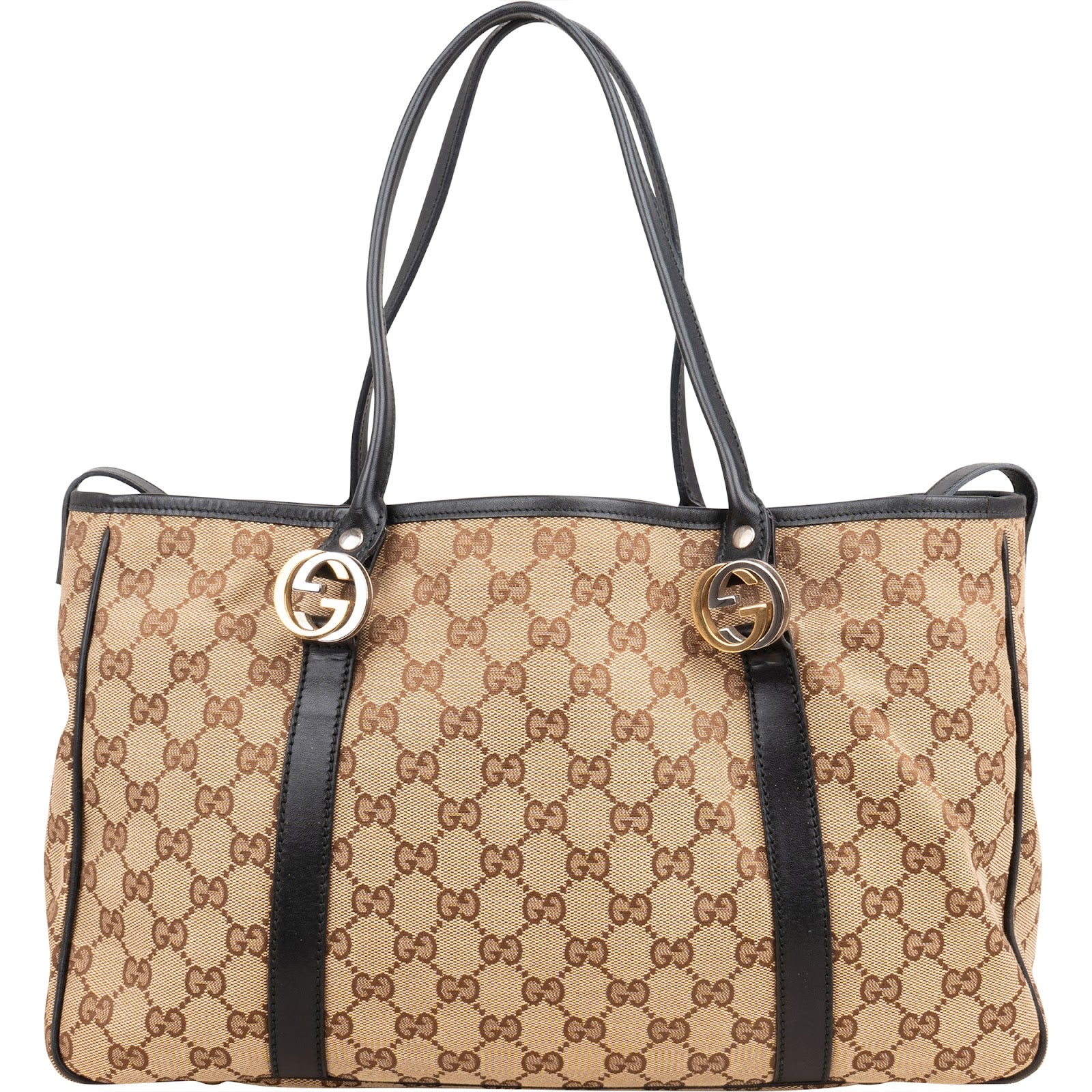 Gucci Monogram GG Canvas Twins Tote Shoulder Bag