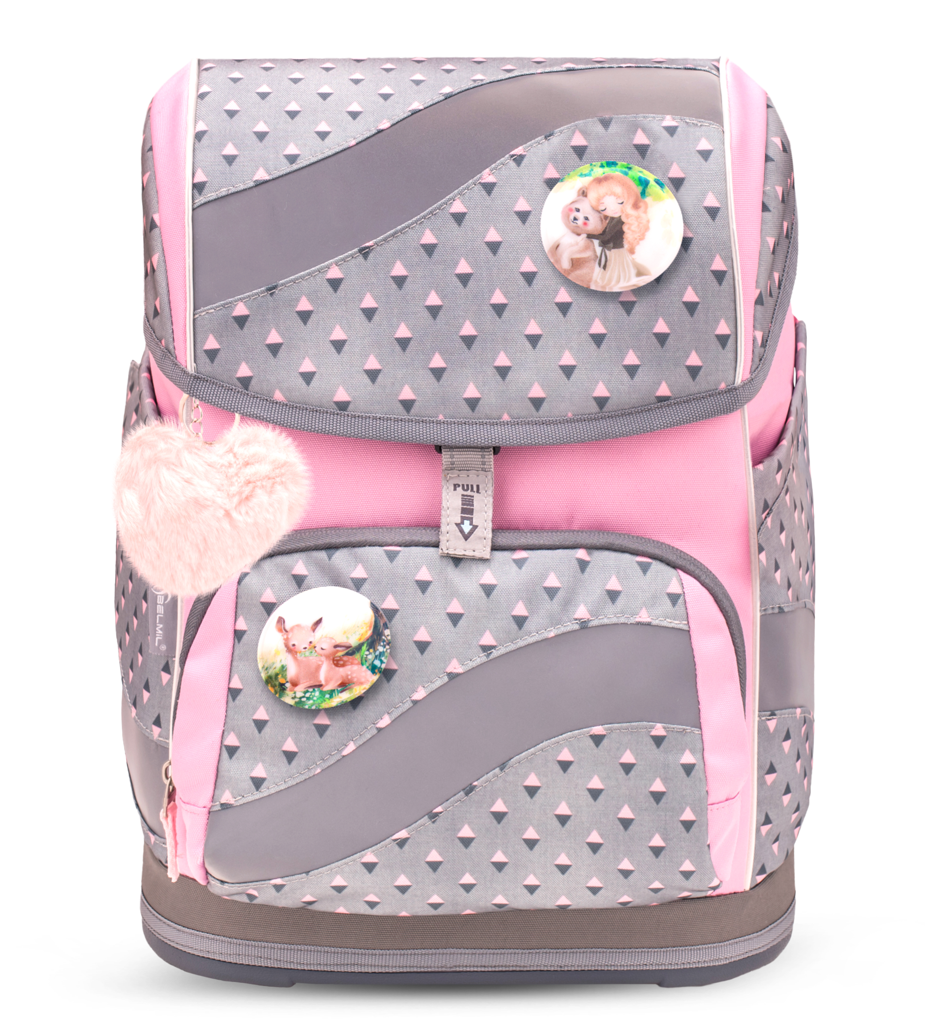 Belmil Smarty Schulranzen Set 5-teilig mit Patches Favourite