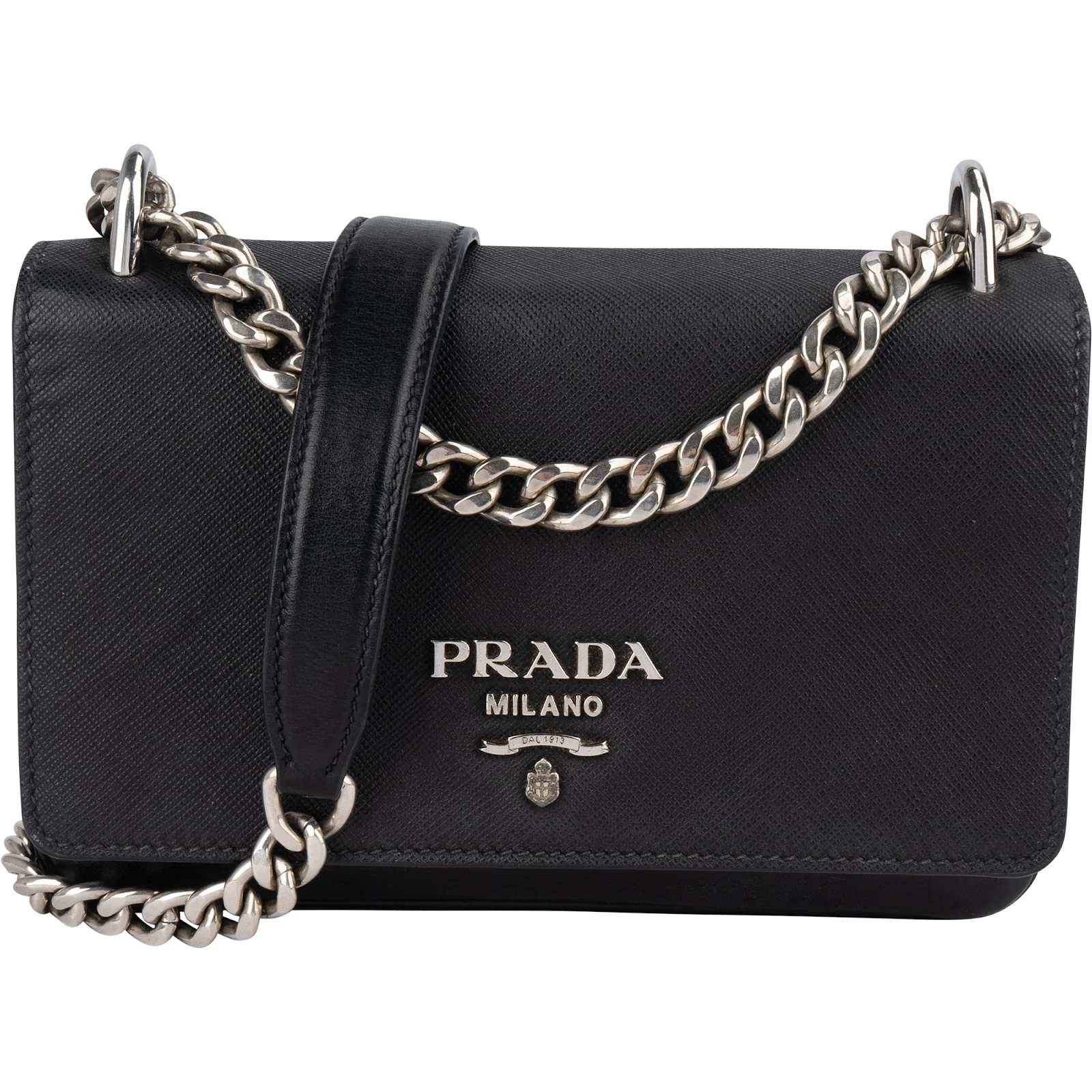 Prada Saffiano Leather Wallet on Chain Crossbody Bag