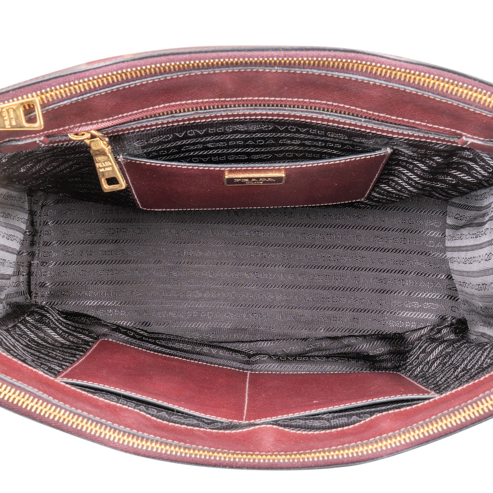 Prada Bicolor Saffiano Leather Galleria Handbag
