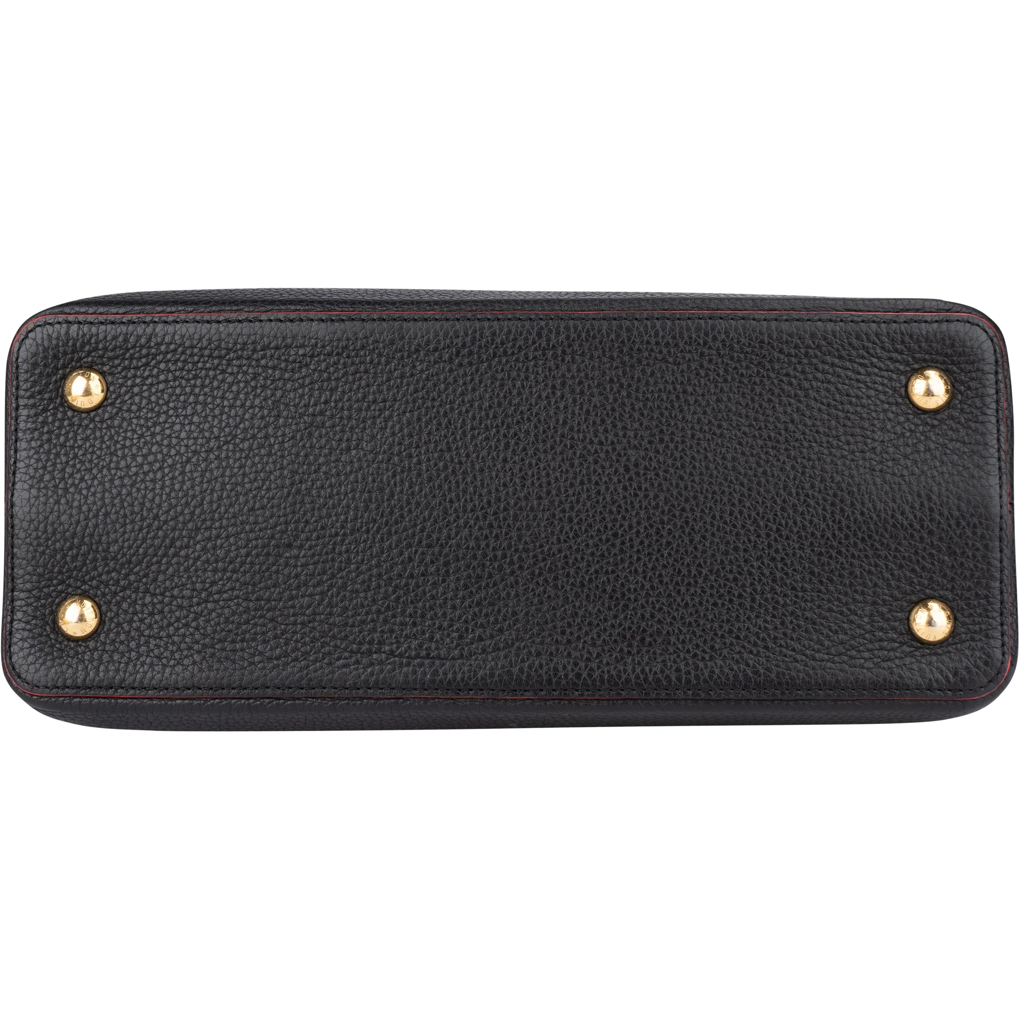 Louis Vuitton Black Leather Lining Capucines MM Handbag