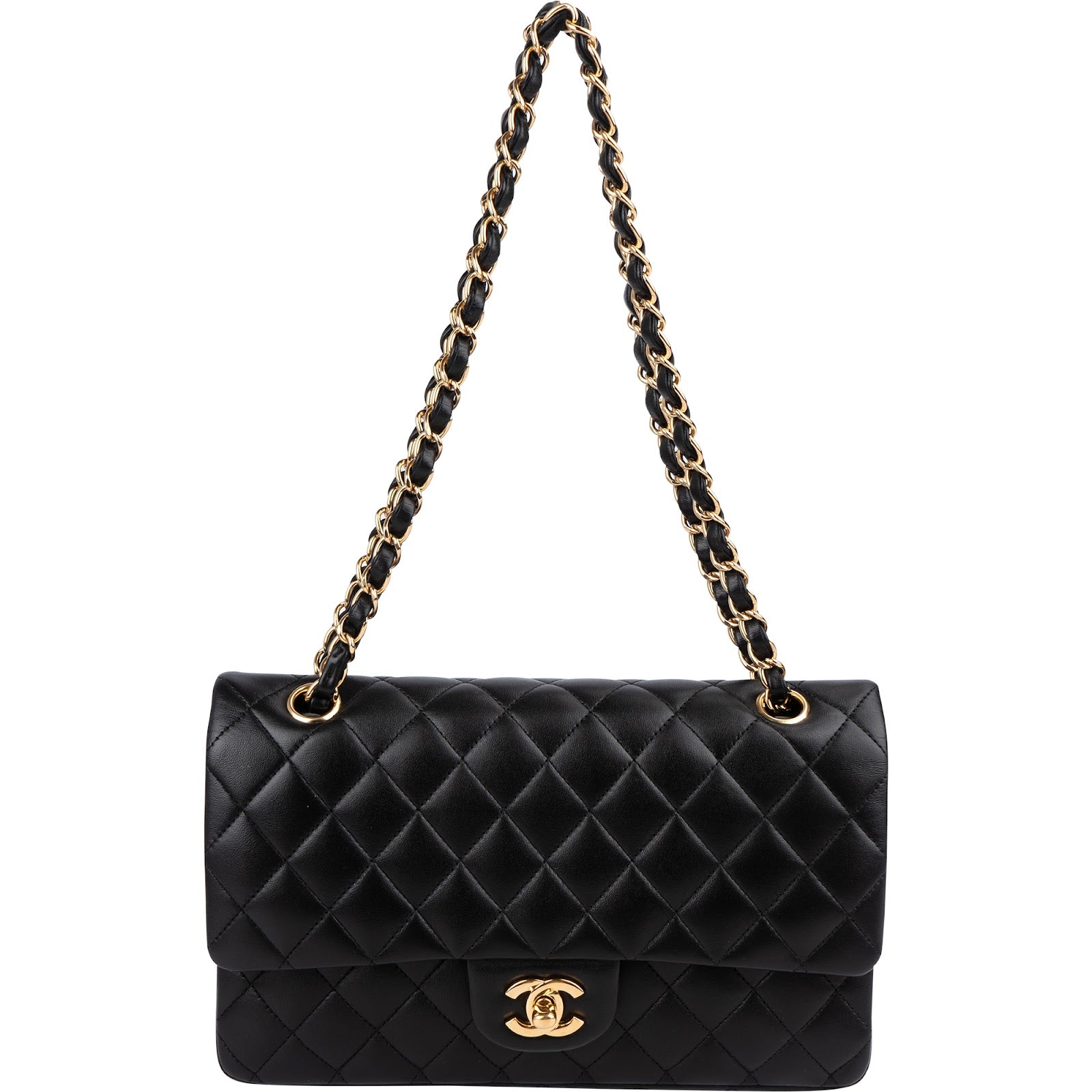 Chanel Quilted Lambskin Medium Double Flap Shoulder Bag