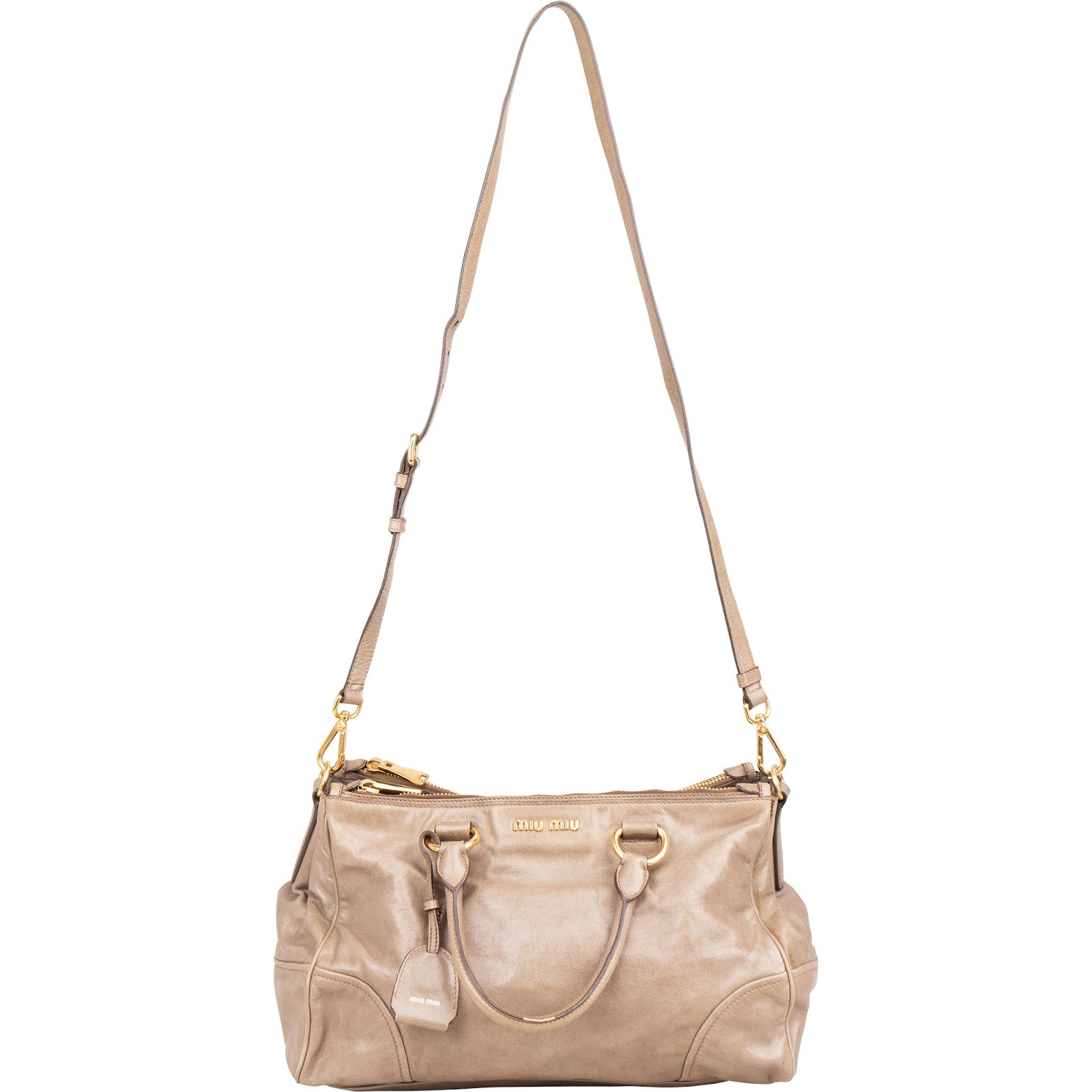 Miu Miu Vitello Shine Satchel Handbag