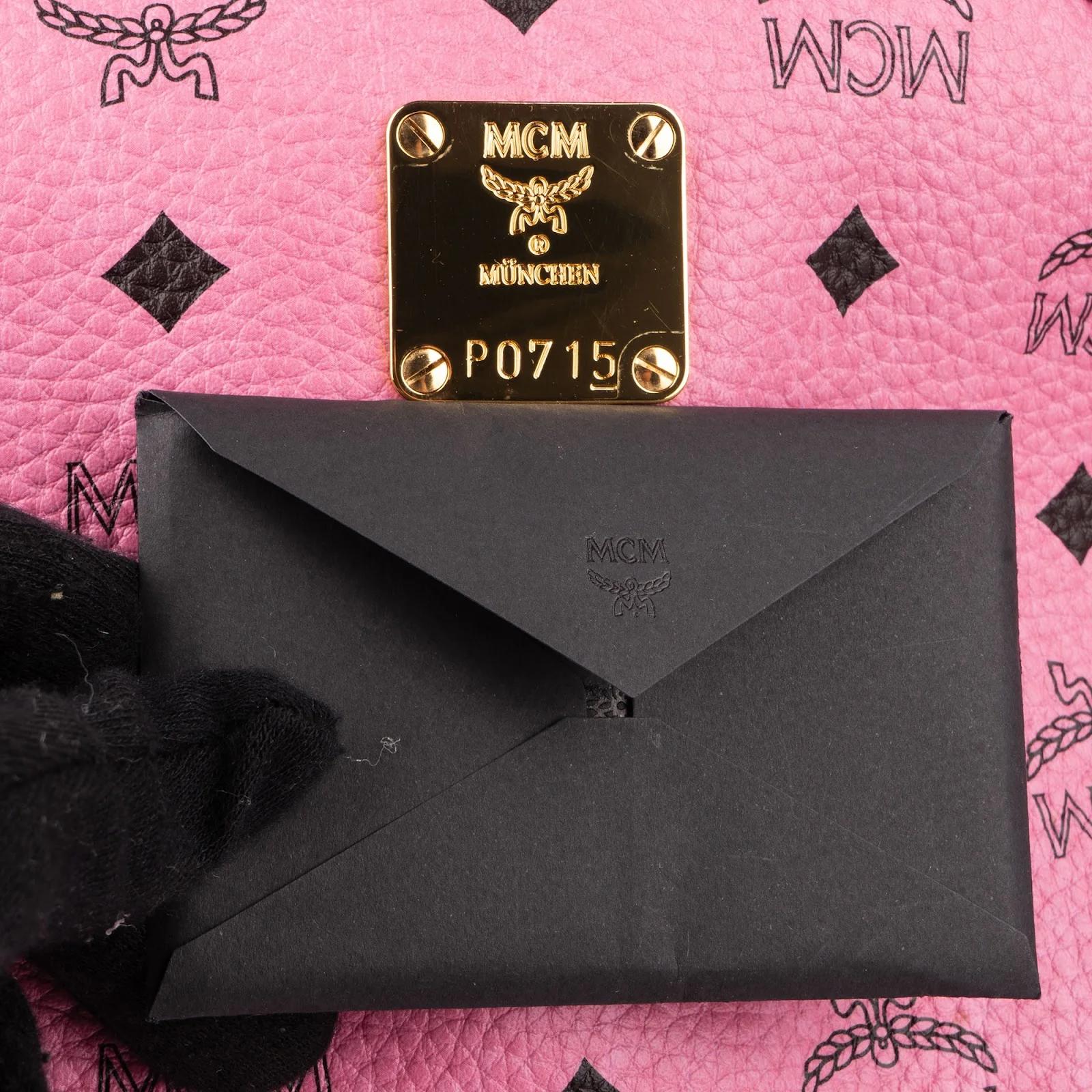 MCM Monogram Visetos Pink Stark Studded Backpack