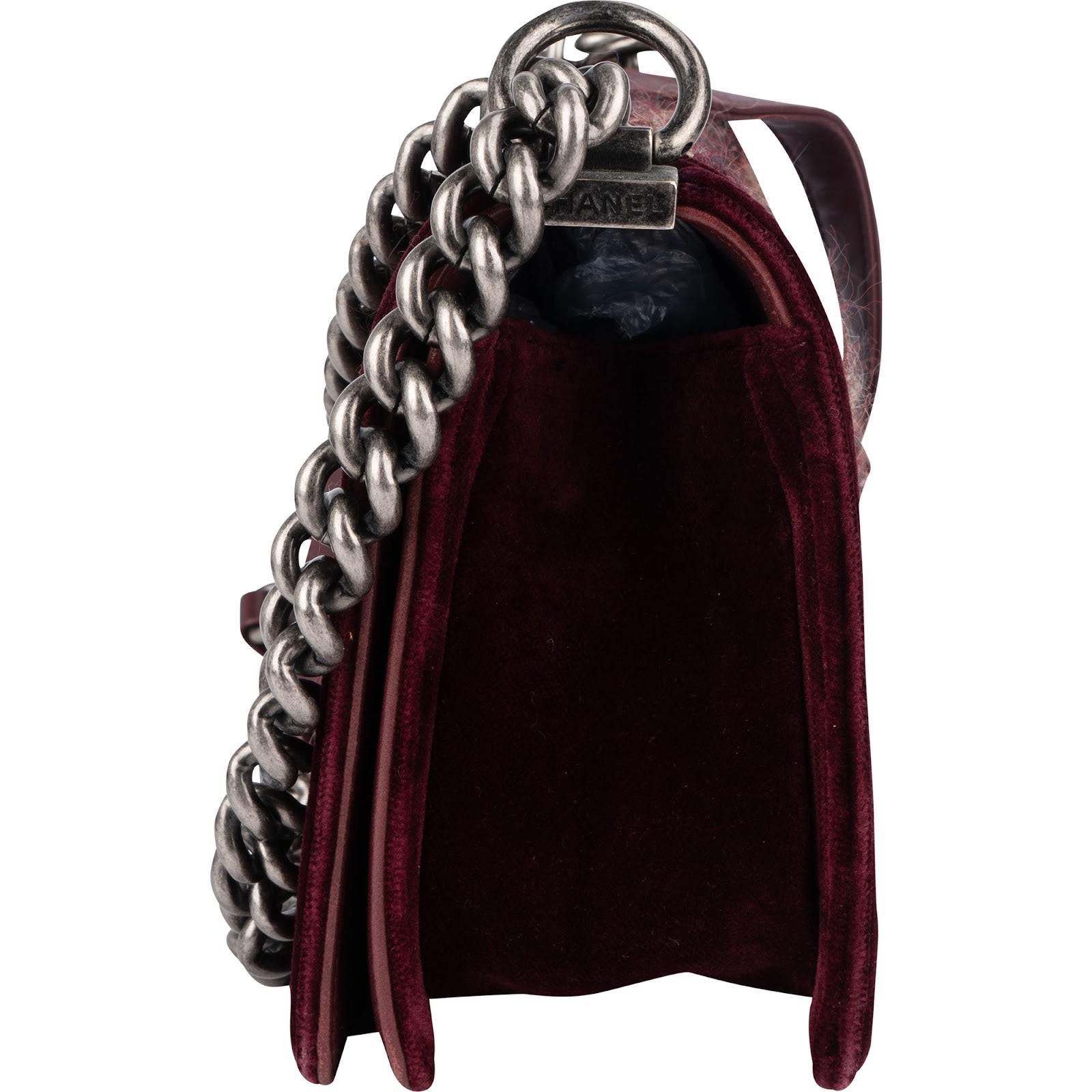 Chanel Velvet & Boucle Tweed Medium Boy Crossbody Bag