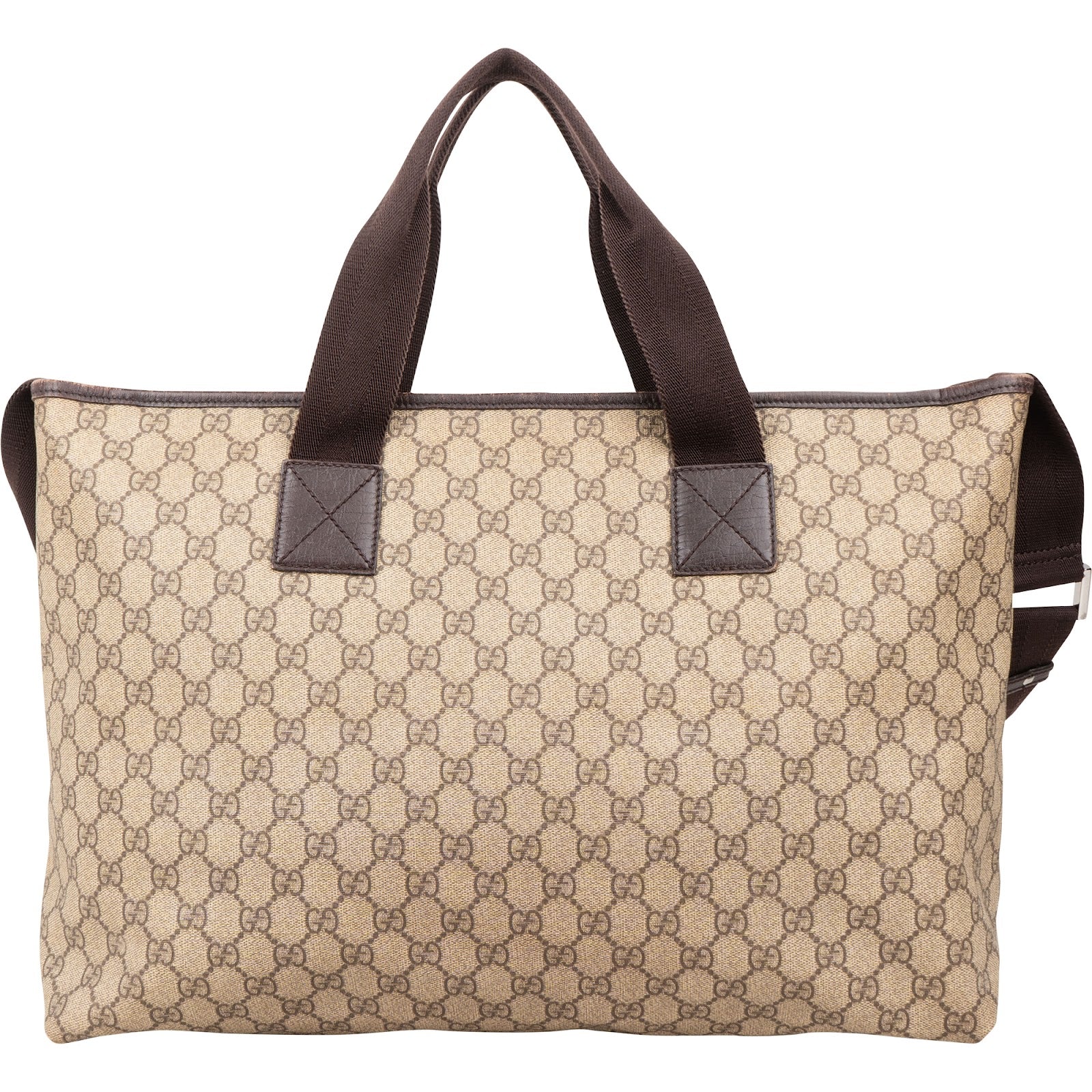 Gucci Monogram GG Supreme Large Tote Crossbody Bag