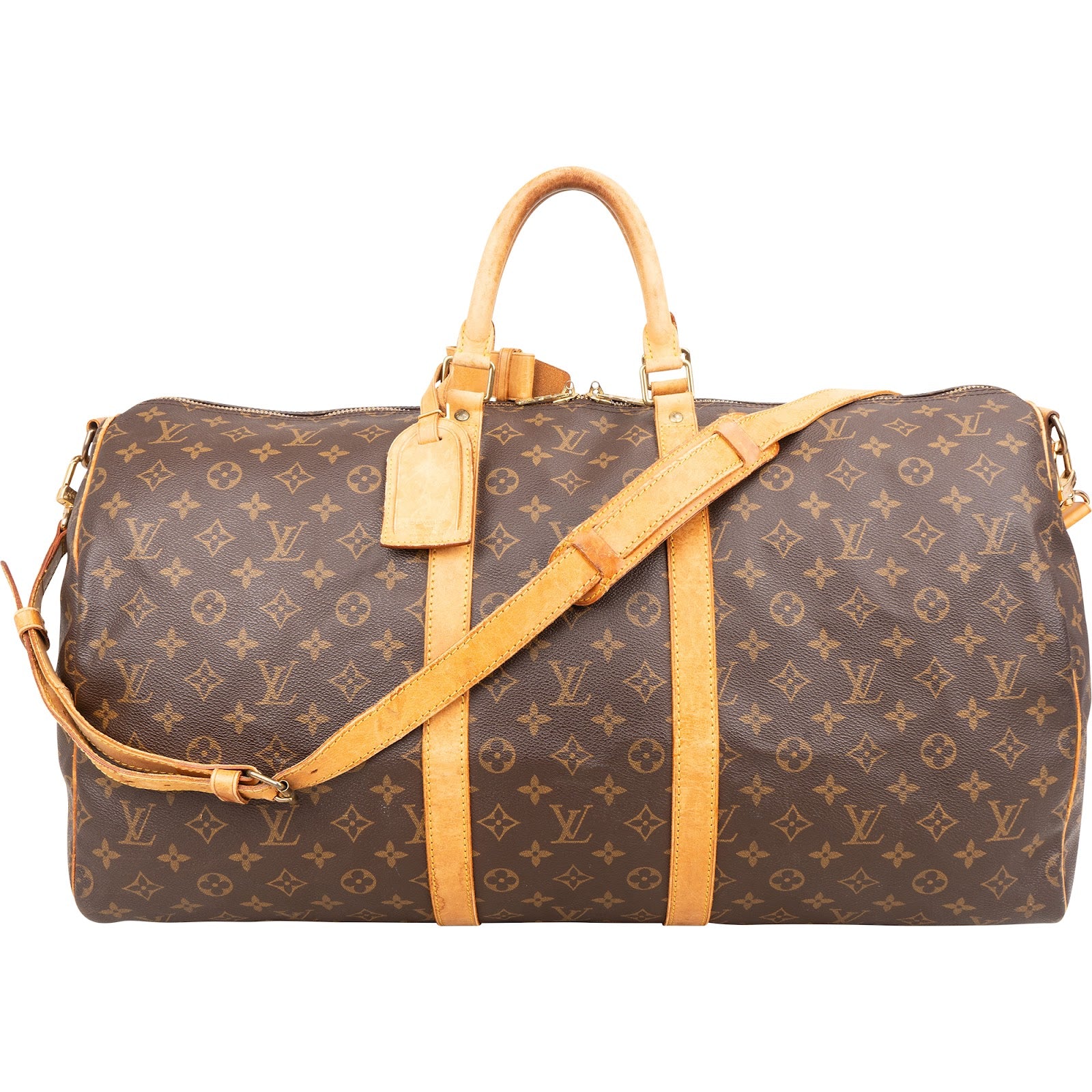 Sac de voyage Louis Vuitton Keepall 55 en toile Monogram avec bandoulière