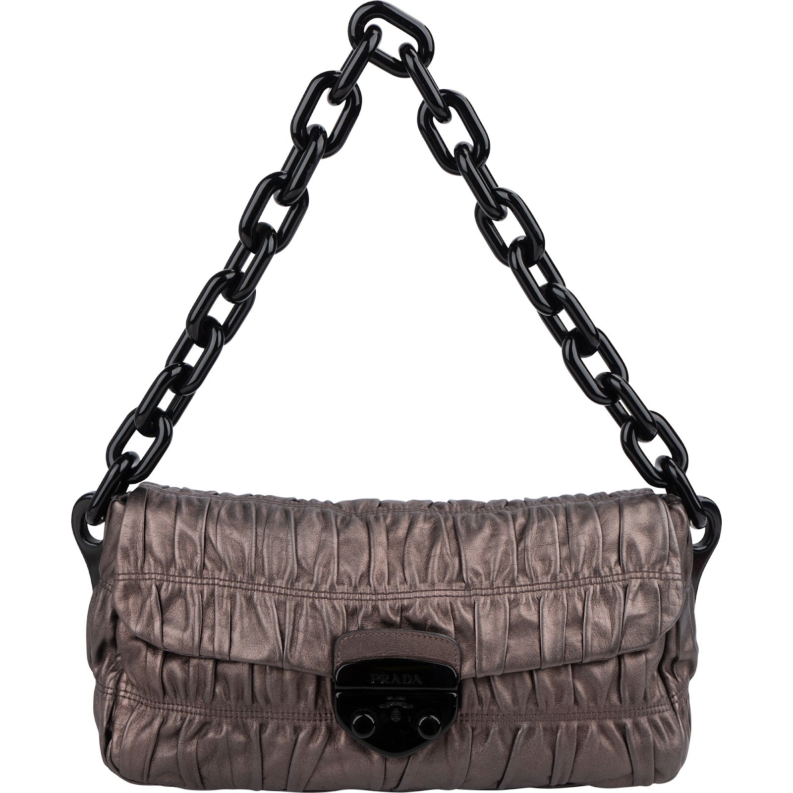 Prada Nappa Gaufre Leather Chain Shoulder Bag