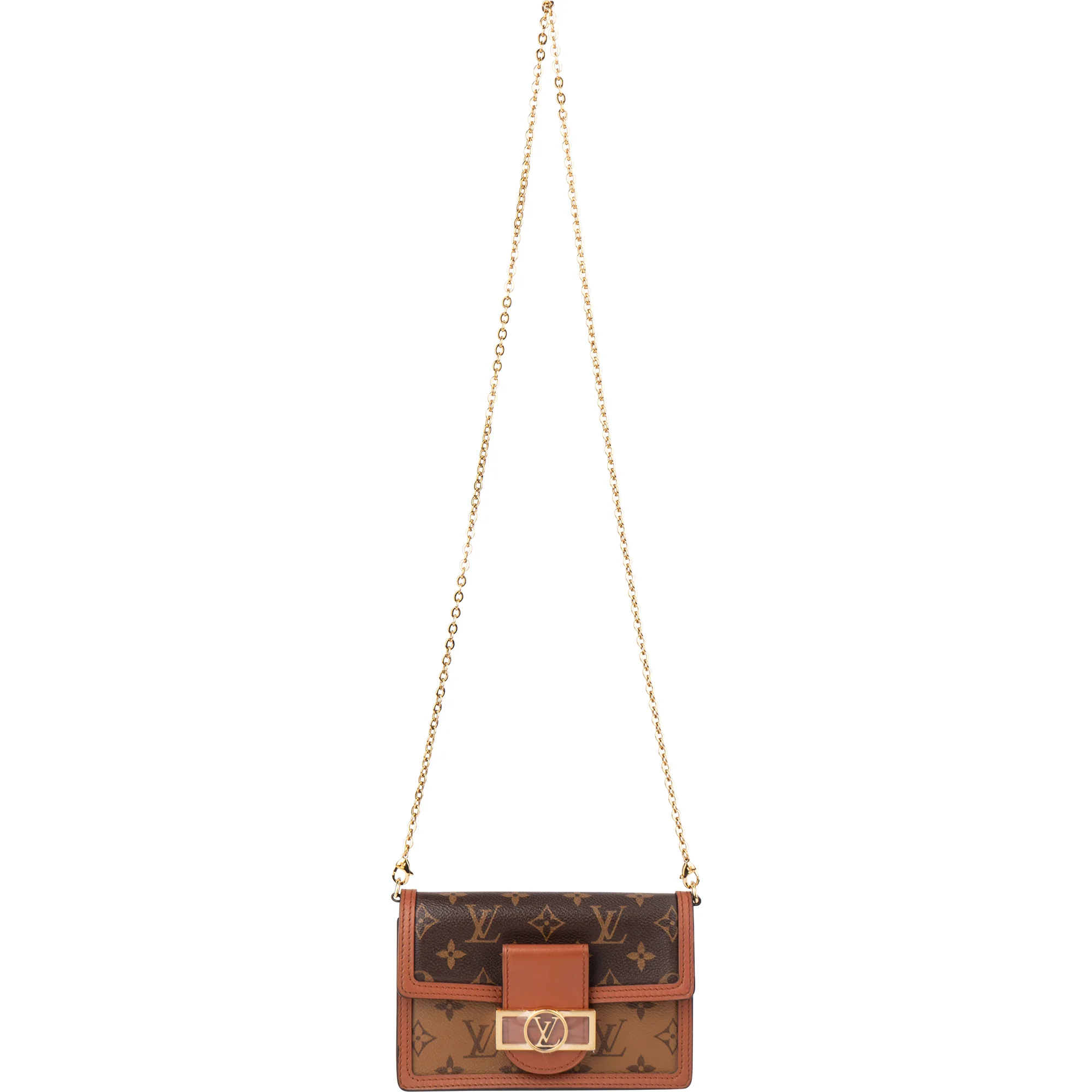 Louis Vuitton Canvas Monogram Dauphine Wallet On Chain Crossbody Bag