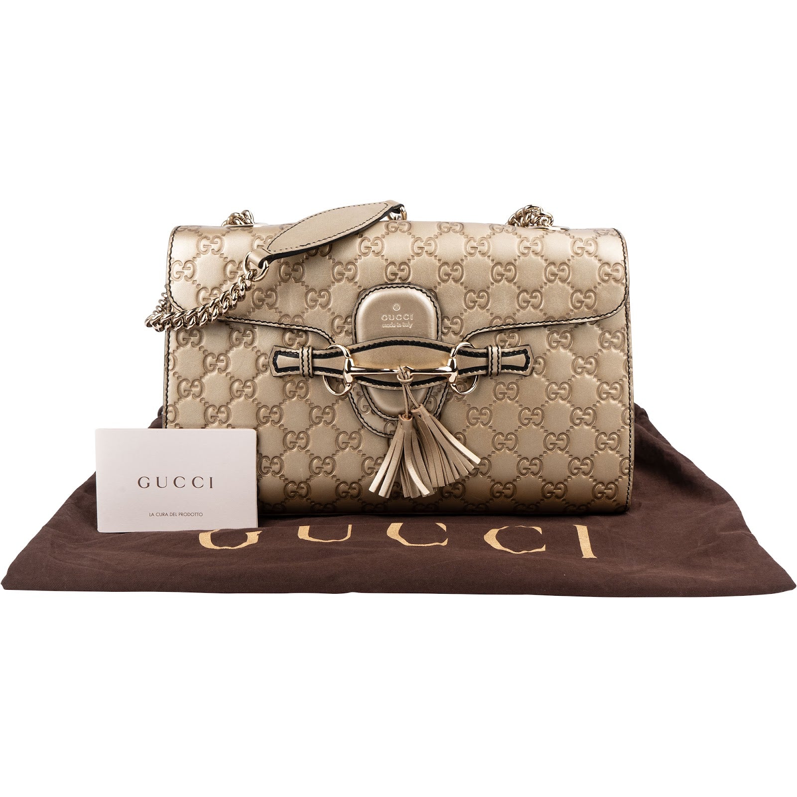 Gucci Guccissima Leather Emily Chain Shoulder Bag