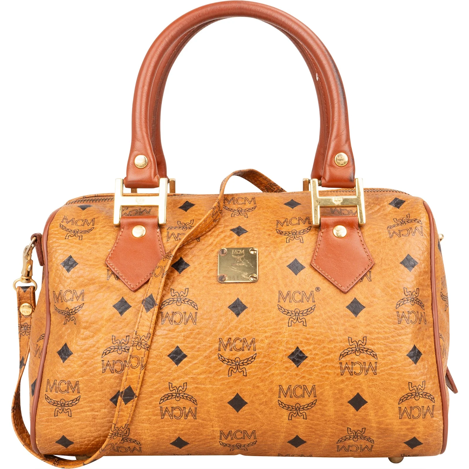 MCM Monogram Visetos Boston  Bag