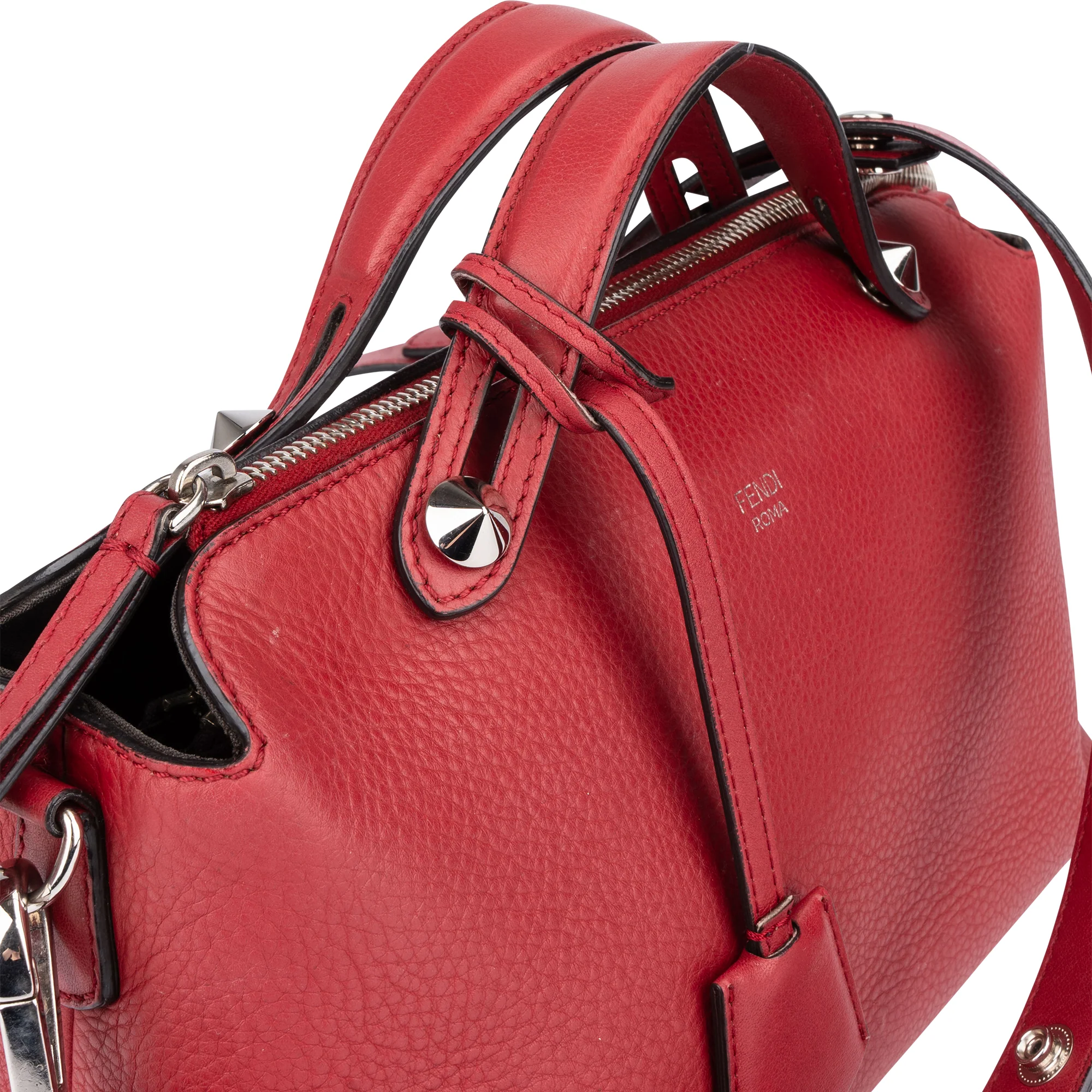 Fendi Red Leather By The Way Handbag