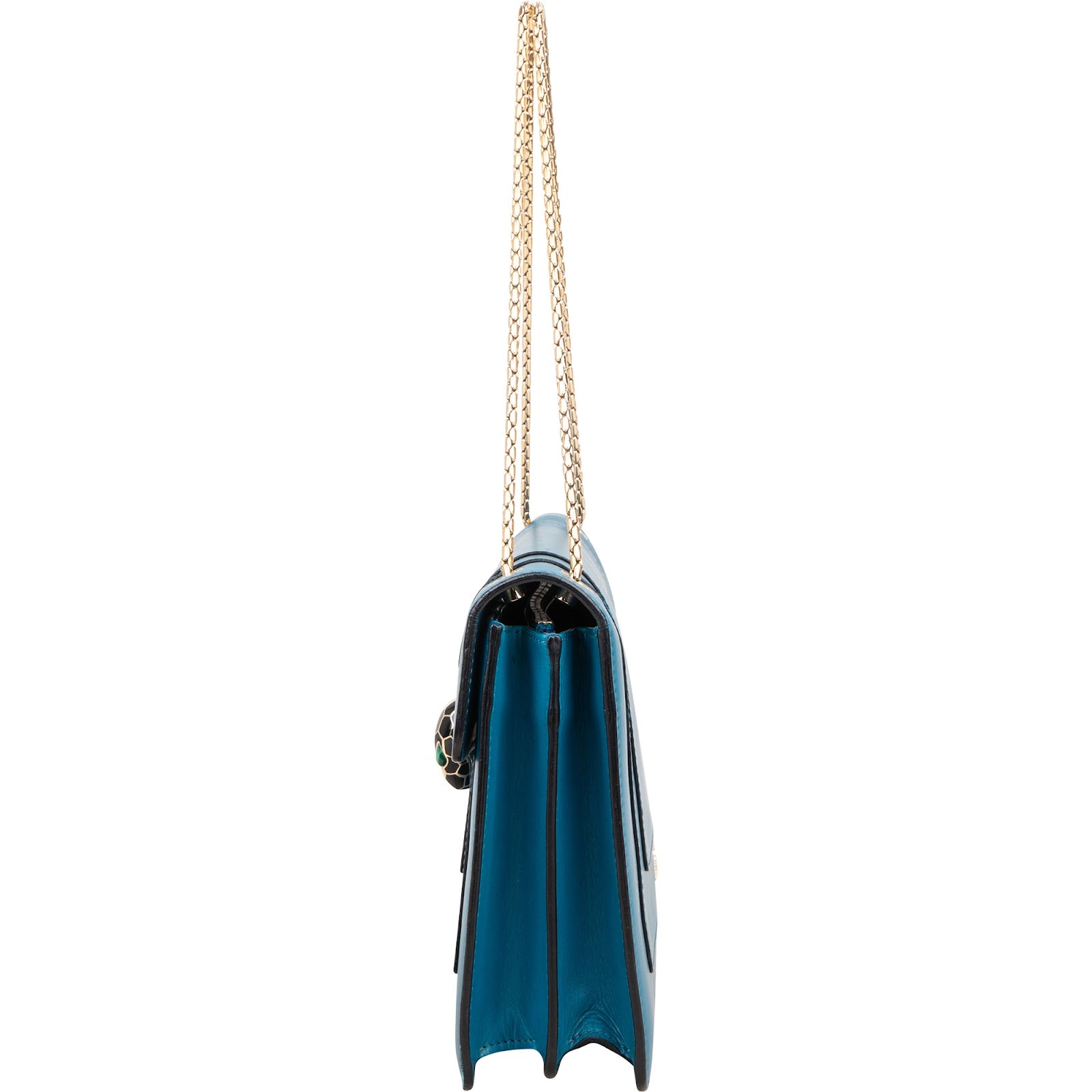 Bvlgari Blue Leather Serpenti Forever Shoulder Bag