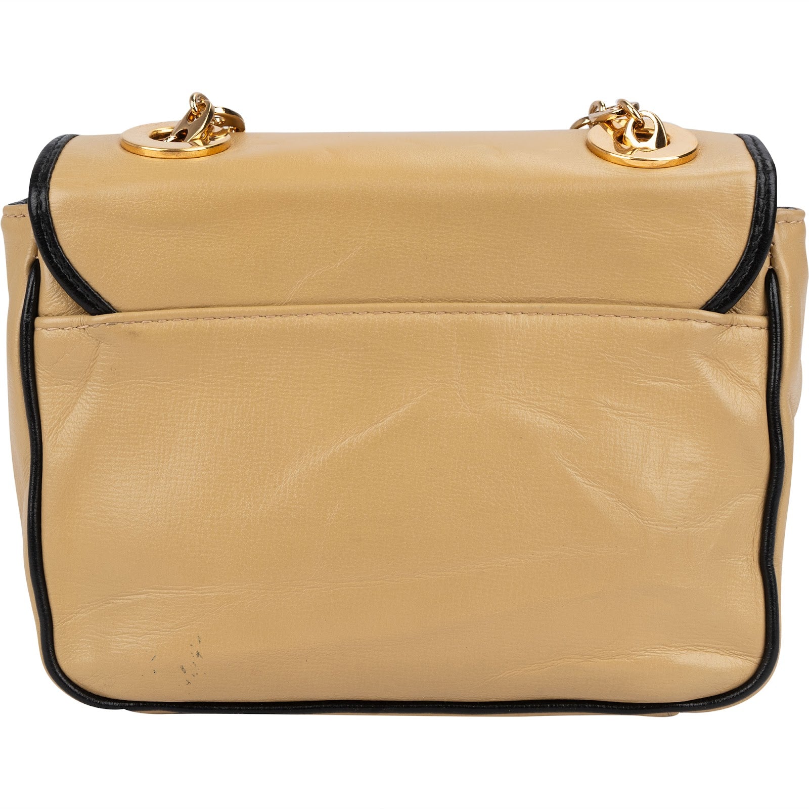 Gucci Leather GG Vintage Marina Chain Double Flap Crossbody Bag