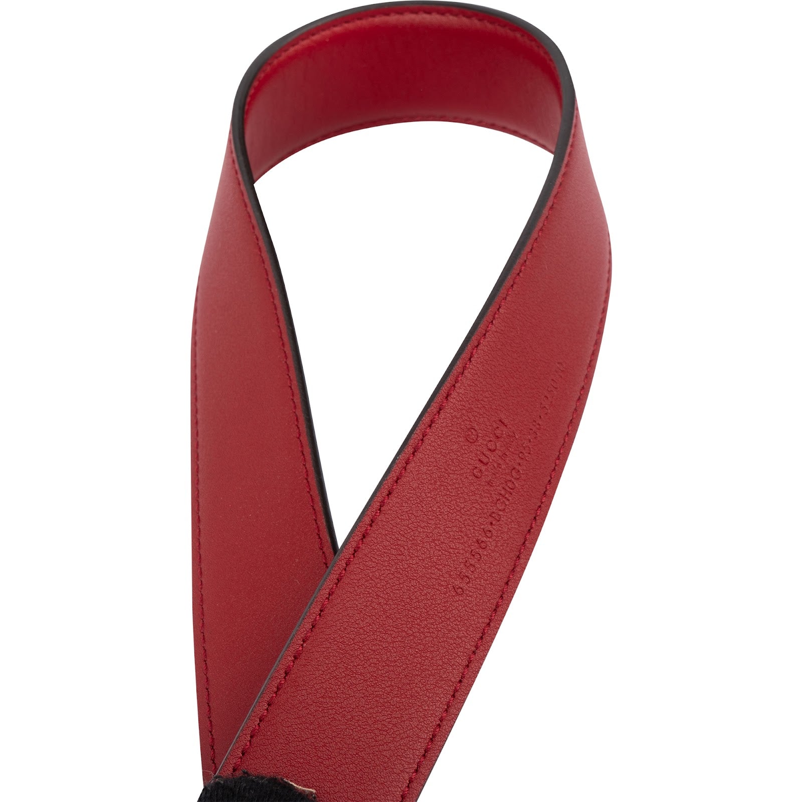 Gucci Red Leather Framed G Buckle Gürtel