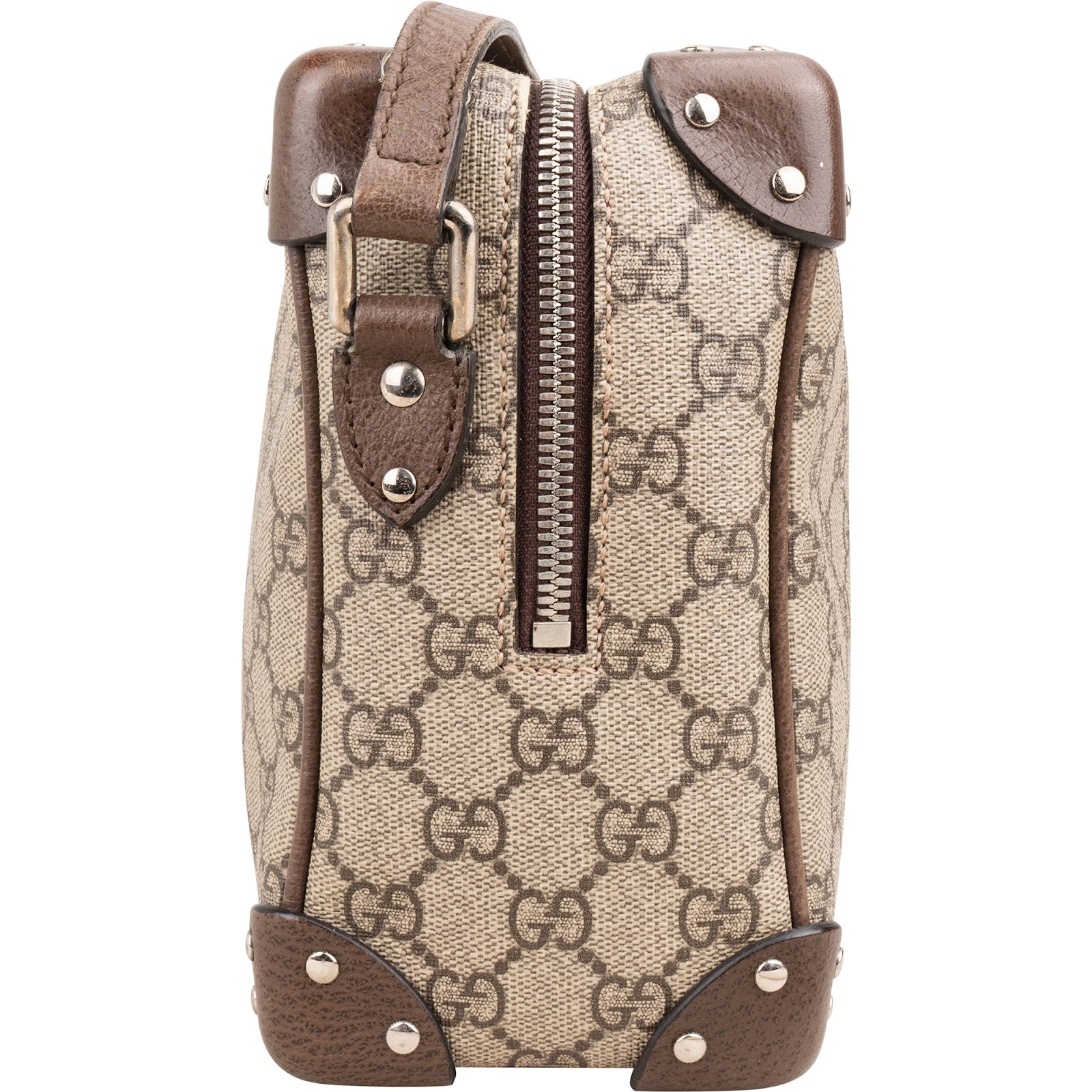 Gucci – Monogram GG Supreme Studded Trunk Crossbody Bag