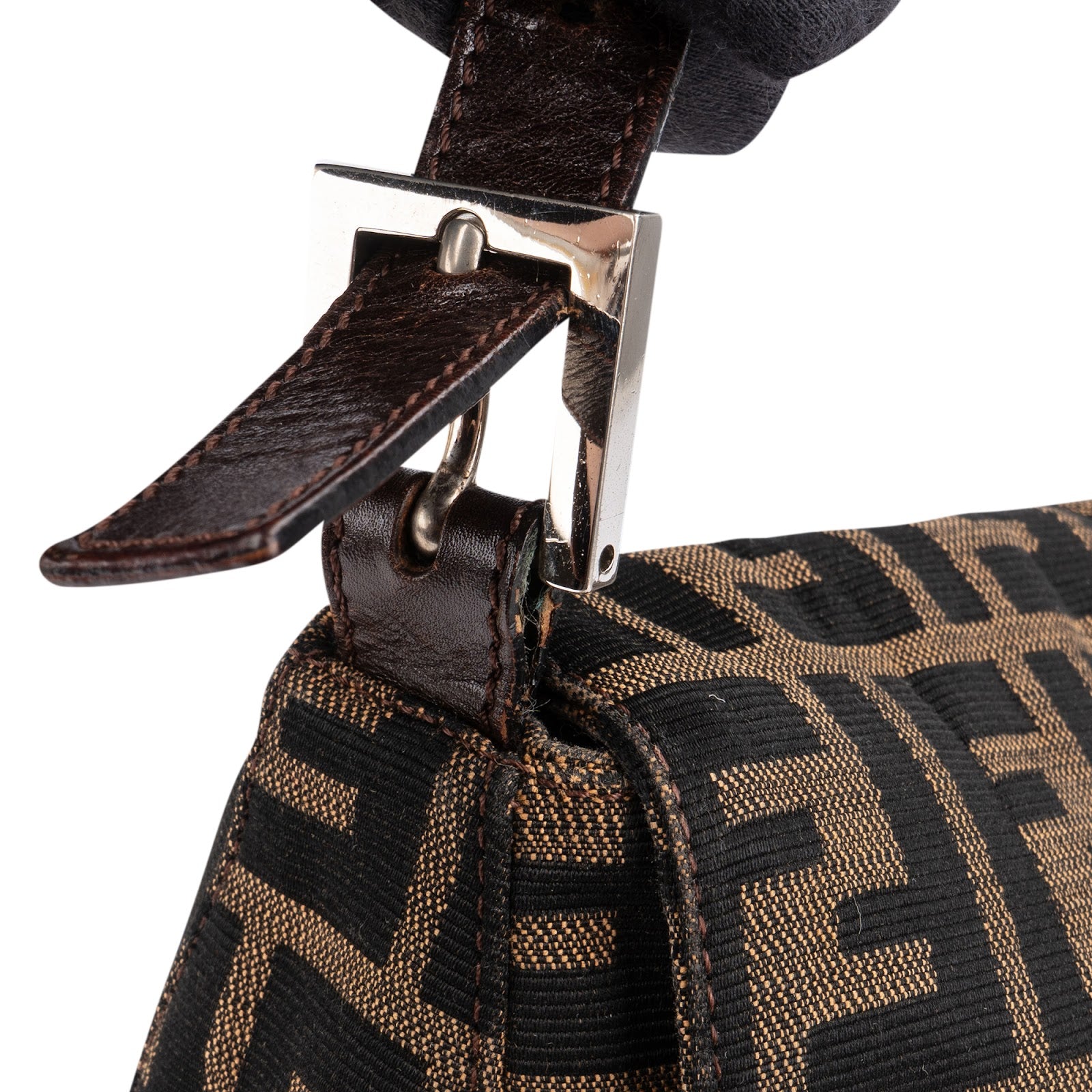 Fendi Monogram Zucca Canvas Mamma Baguette Shoulder Bag