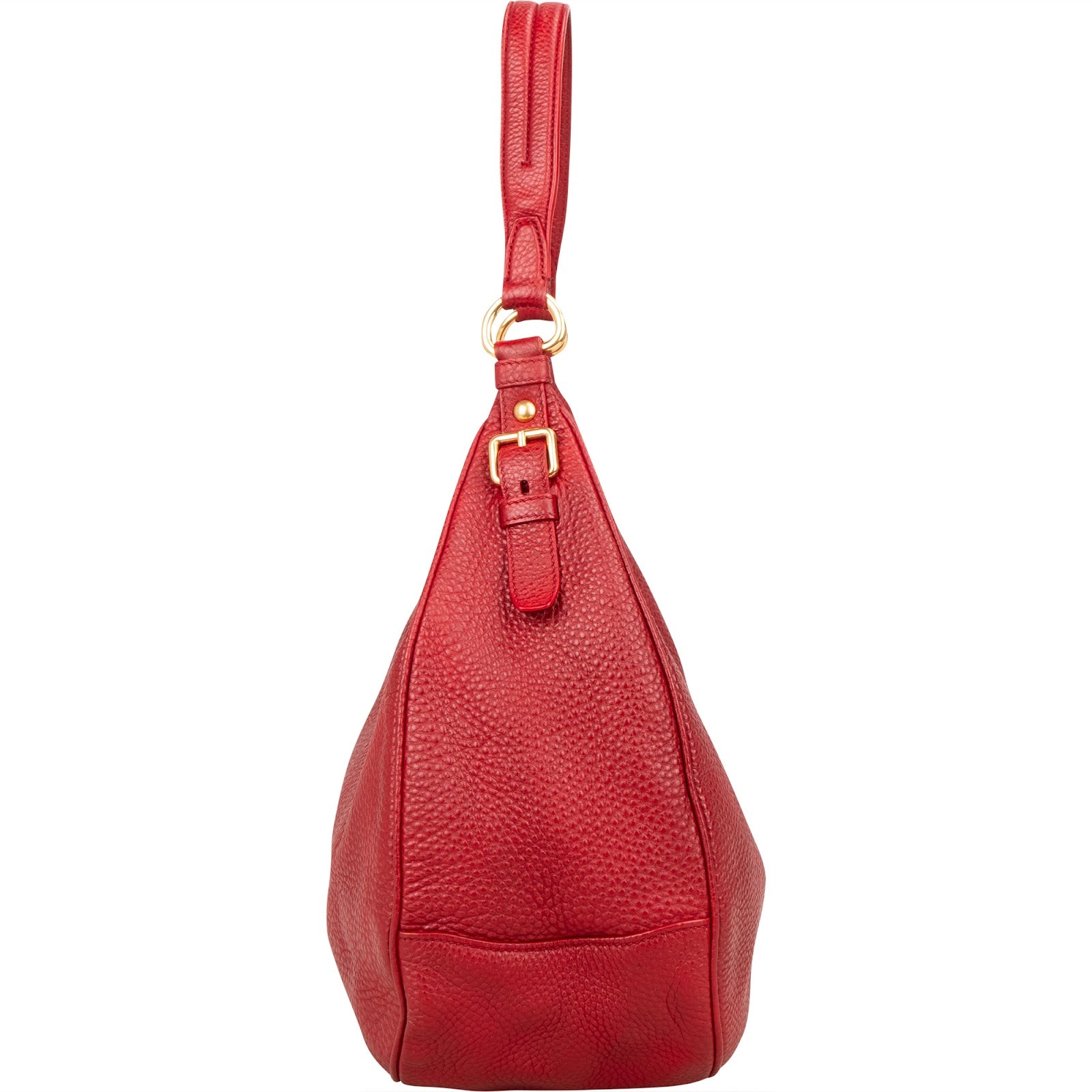 Prada Red Vitello Daino Leather Hobo Shoulder Bag