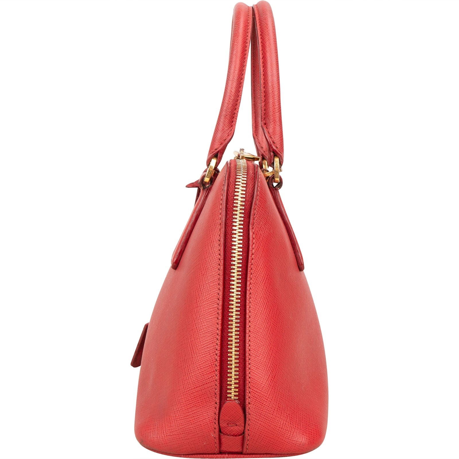 Prada rode Saffiano-leren Promenade-handtas