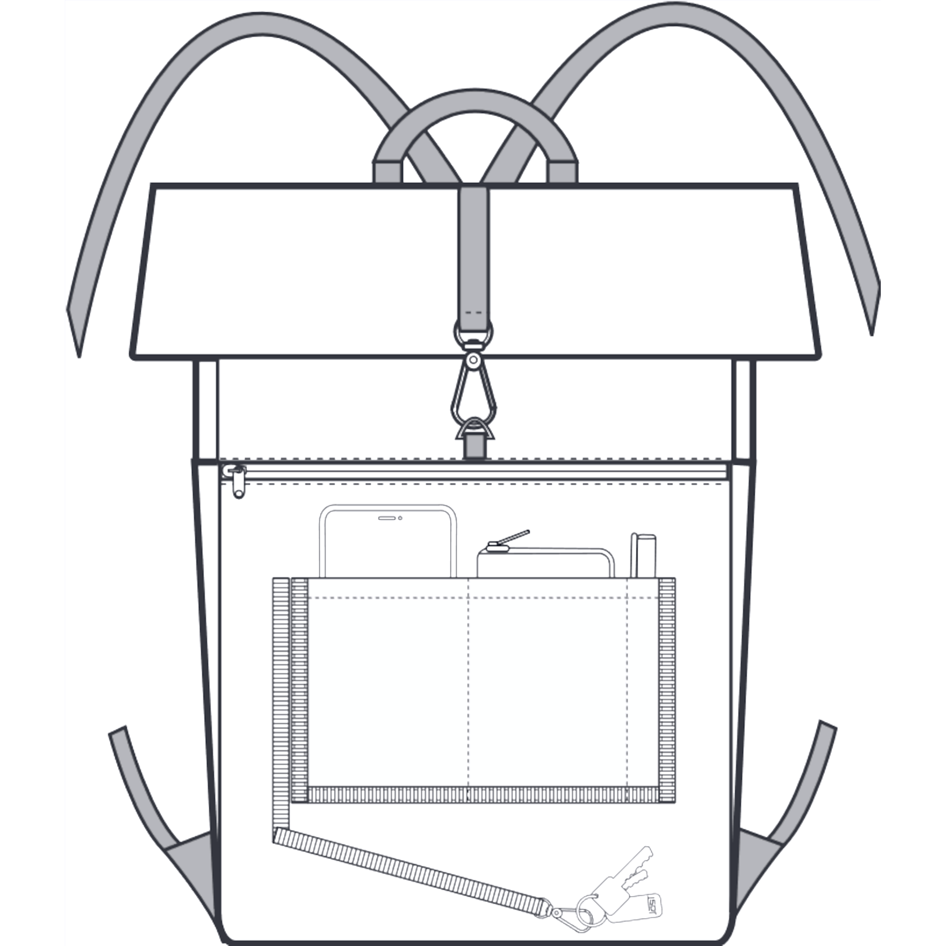 MALMÖ Kurierrucksack - cognac