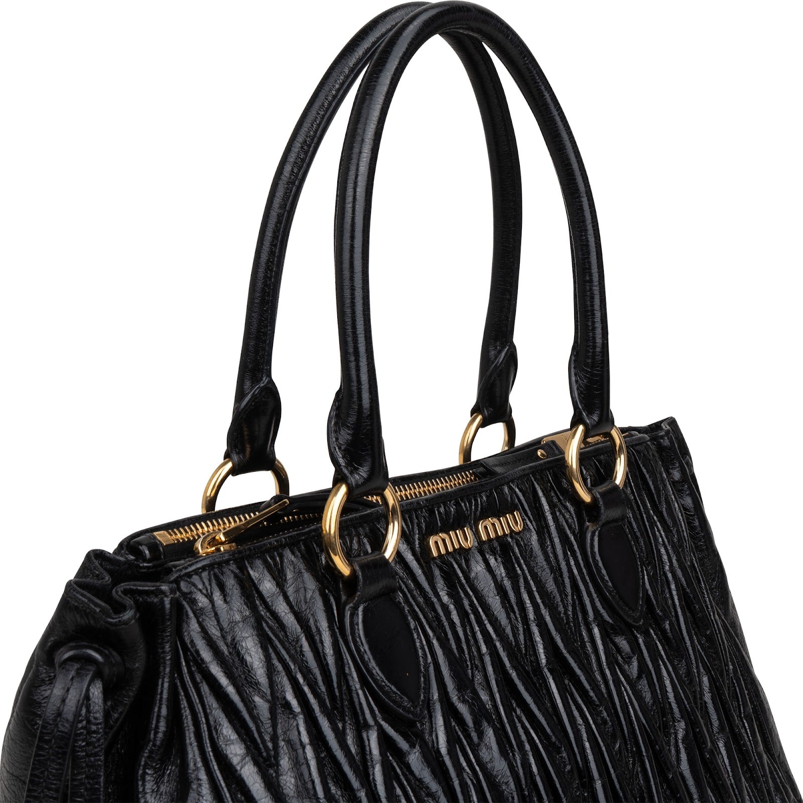 Miu Miu Matelassé Vitello Lux Bow Handbag