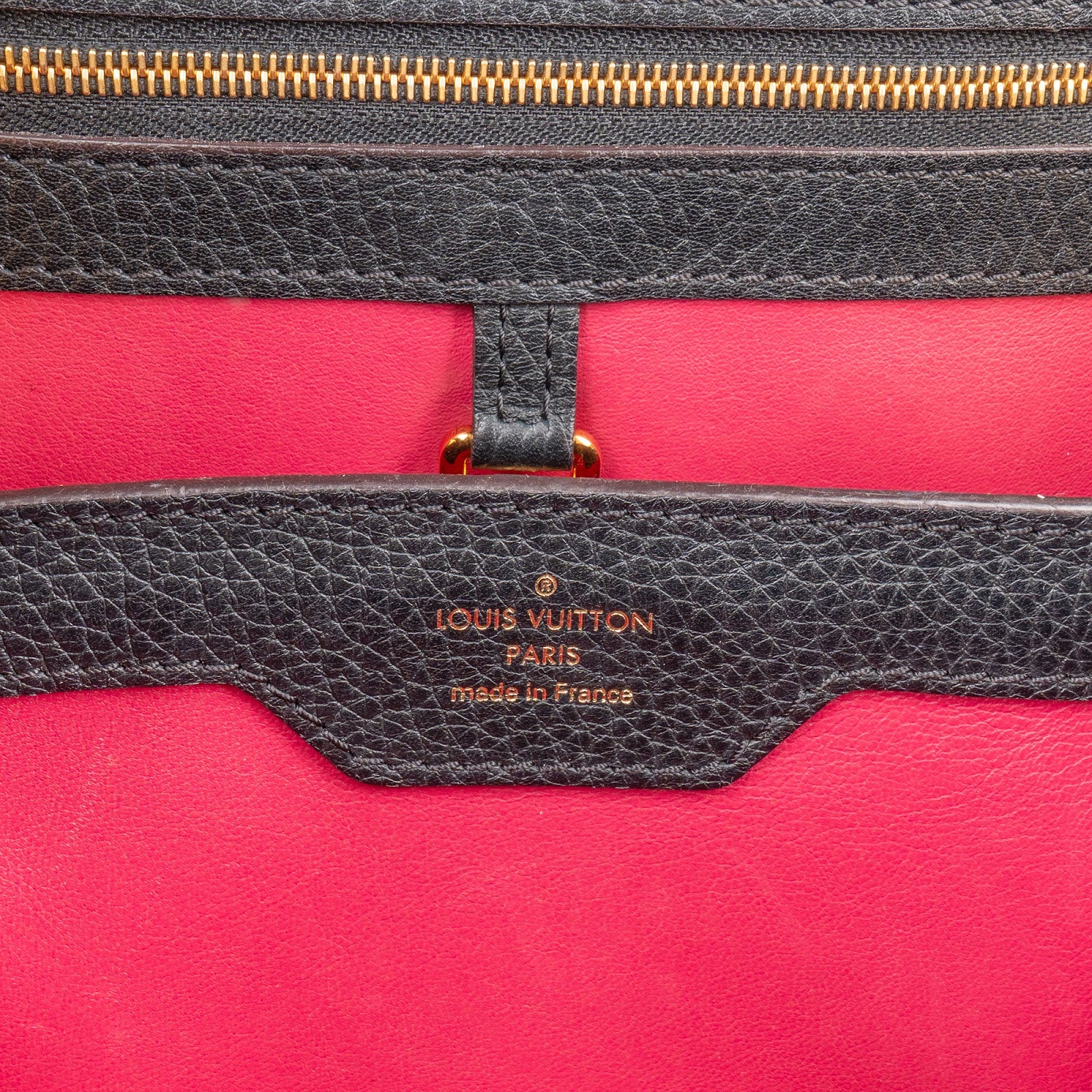 Louis Vuitton Noir Taurillon Leather Capucines MM Handbag