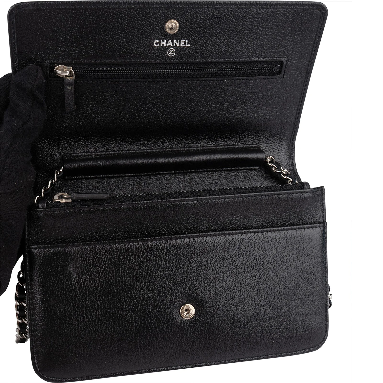 Chanel Chic Leather Camellia Wallet On Chain Crossbody Bag