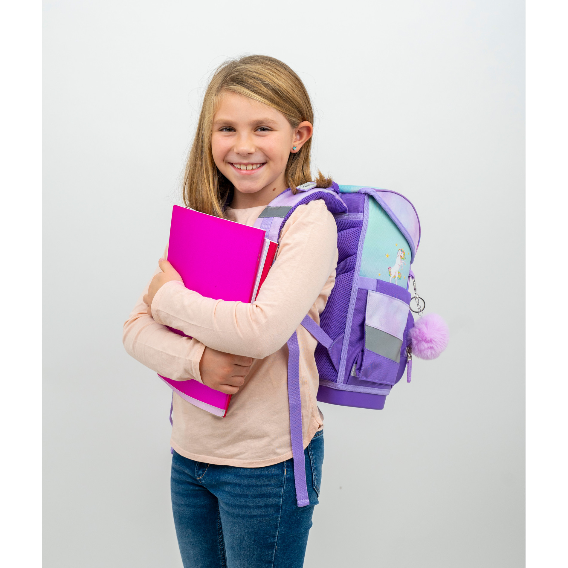 Compact ergonomisches Schulranzenset 4tlg. - Rainbow Unicorn Magic