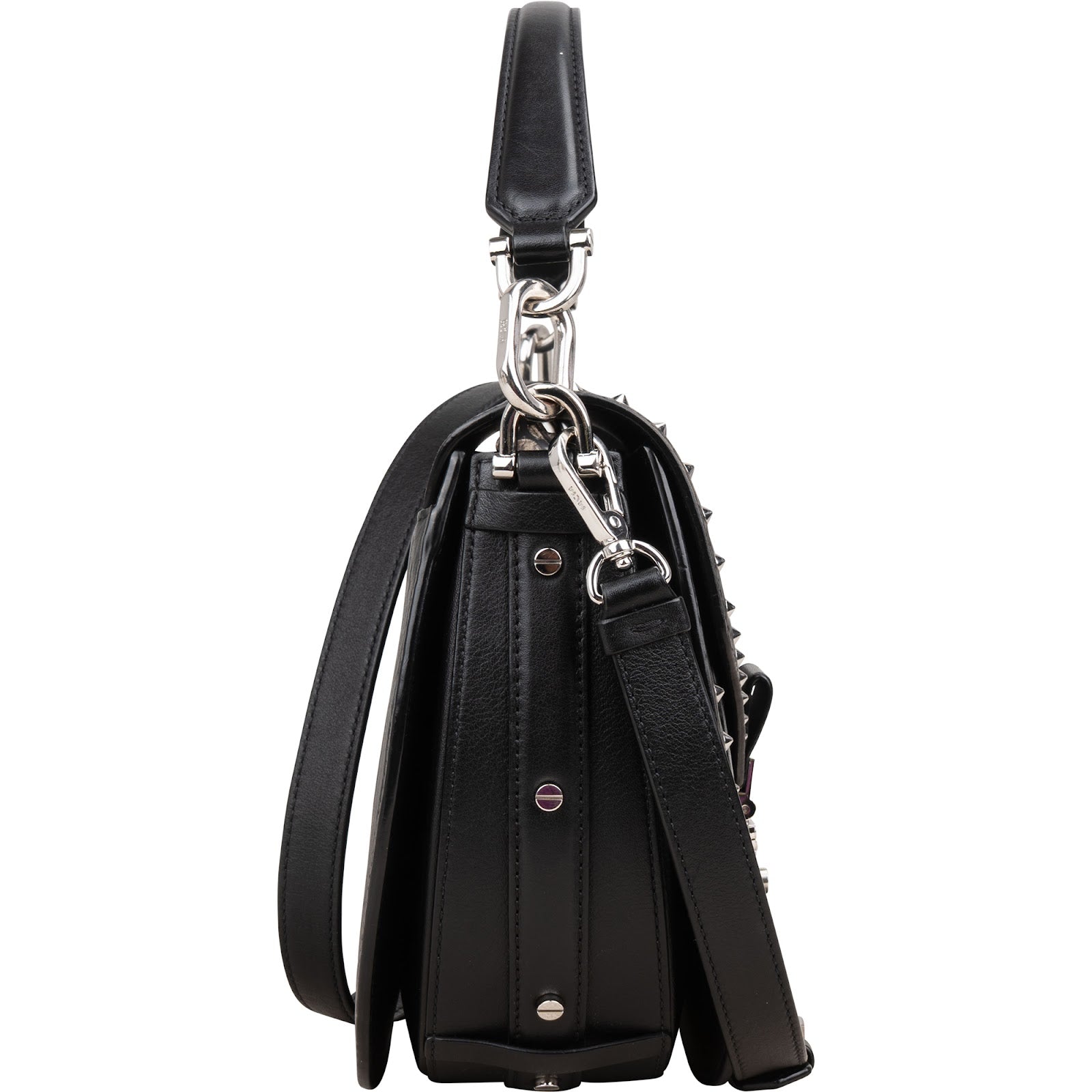 Sac à bandoulière MCM Visetos Monogram Patricia clouté, style « saddle »