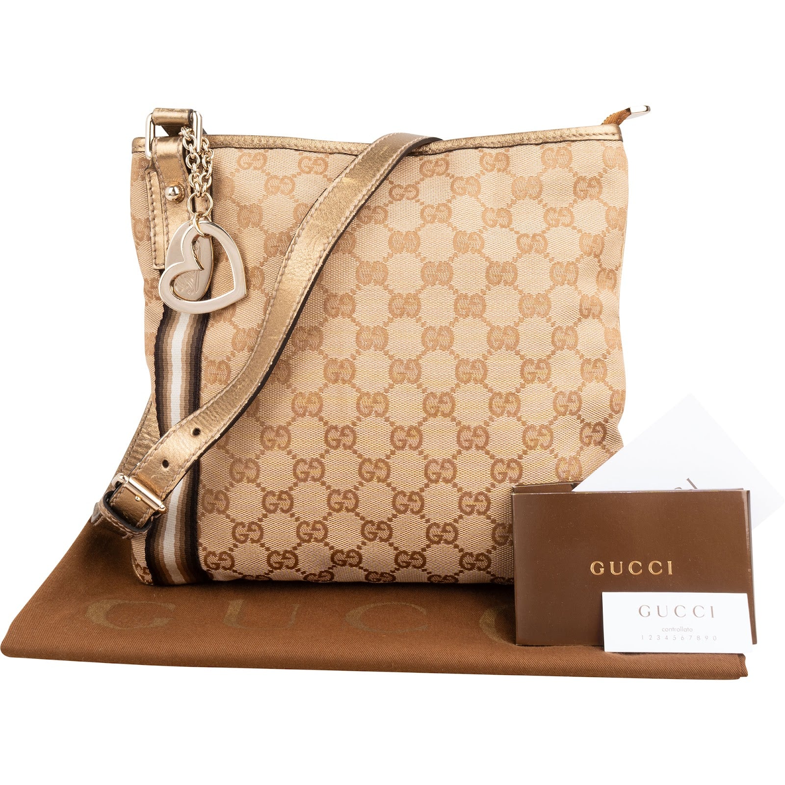 Gucci - Lovely Heart Stripe Crossbody Bag