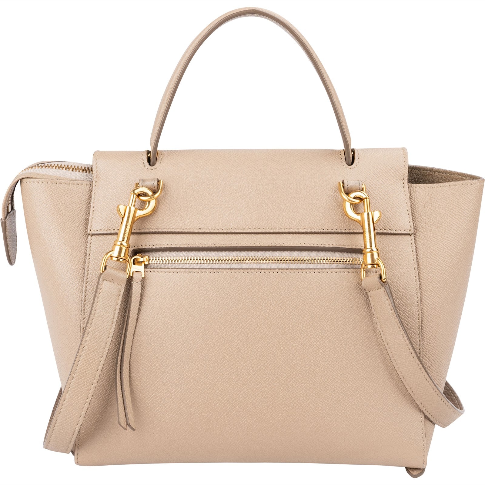 Céline Beige Grained Calfskin Nano Belt Handbag