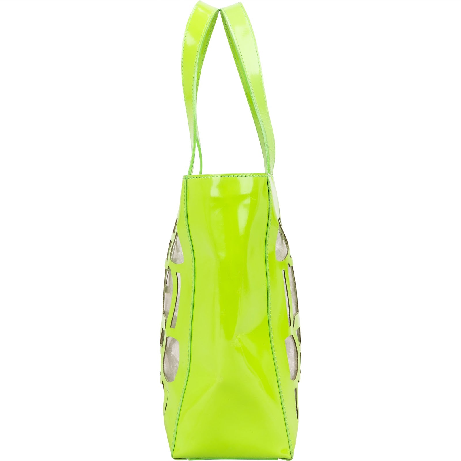 Celine Patent Leather Vertical Transparent Cutout Handbag