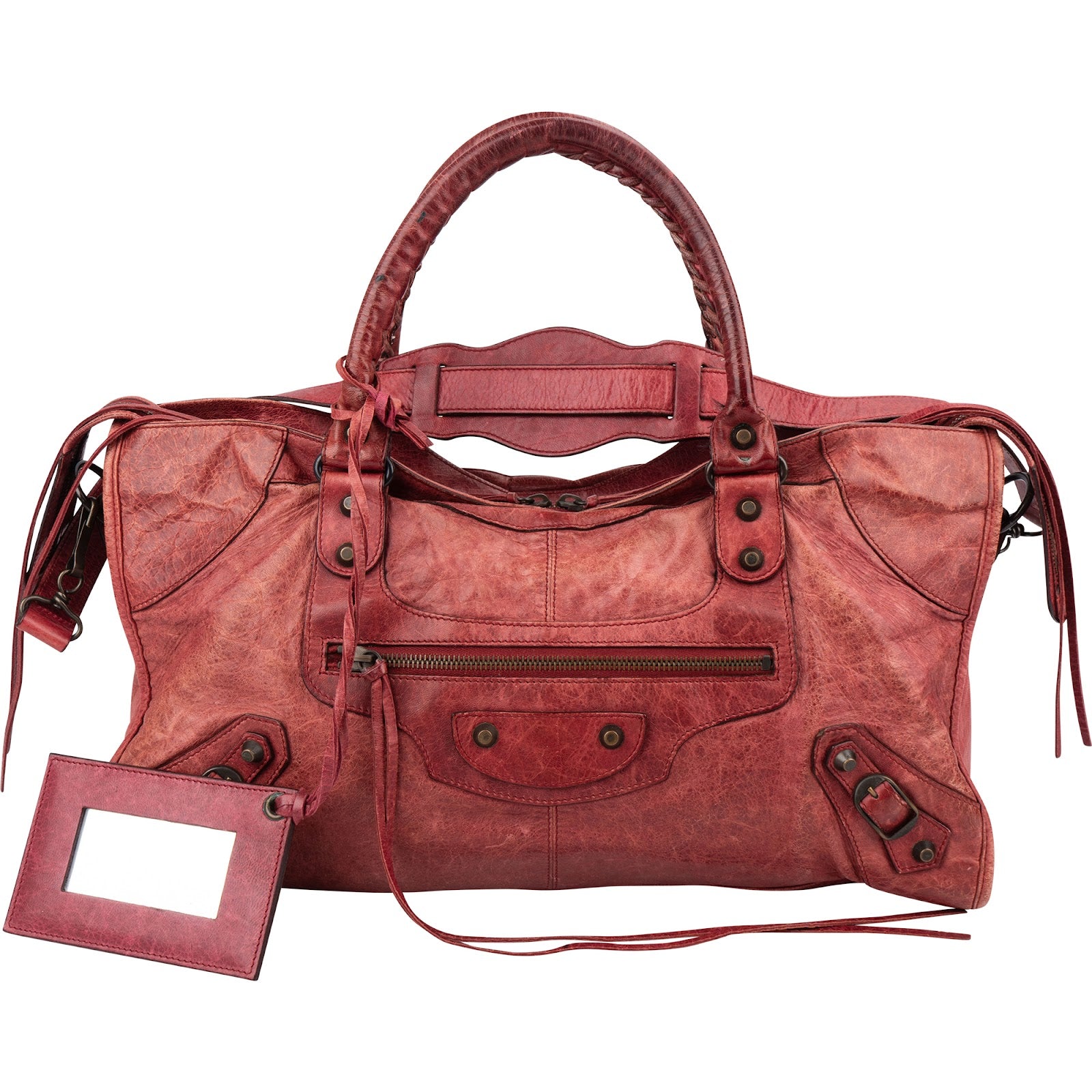 Balenciaga Red Leather Classic City Handbag