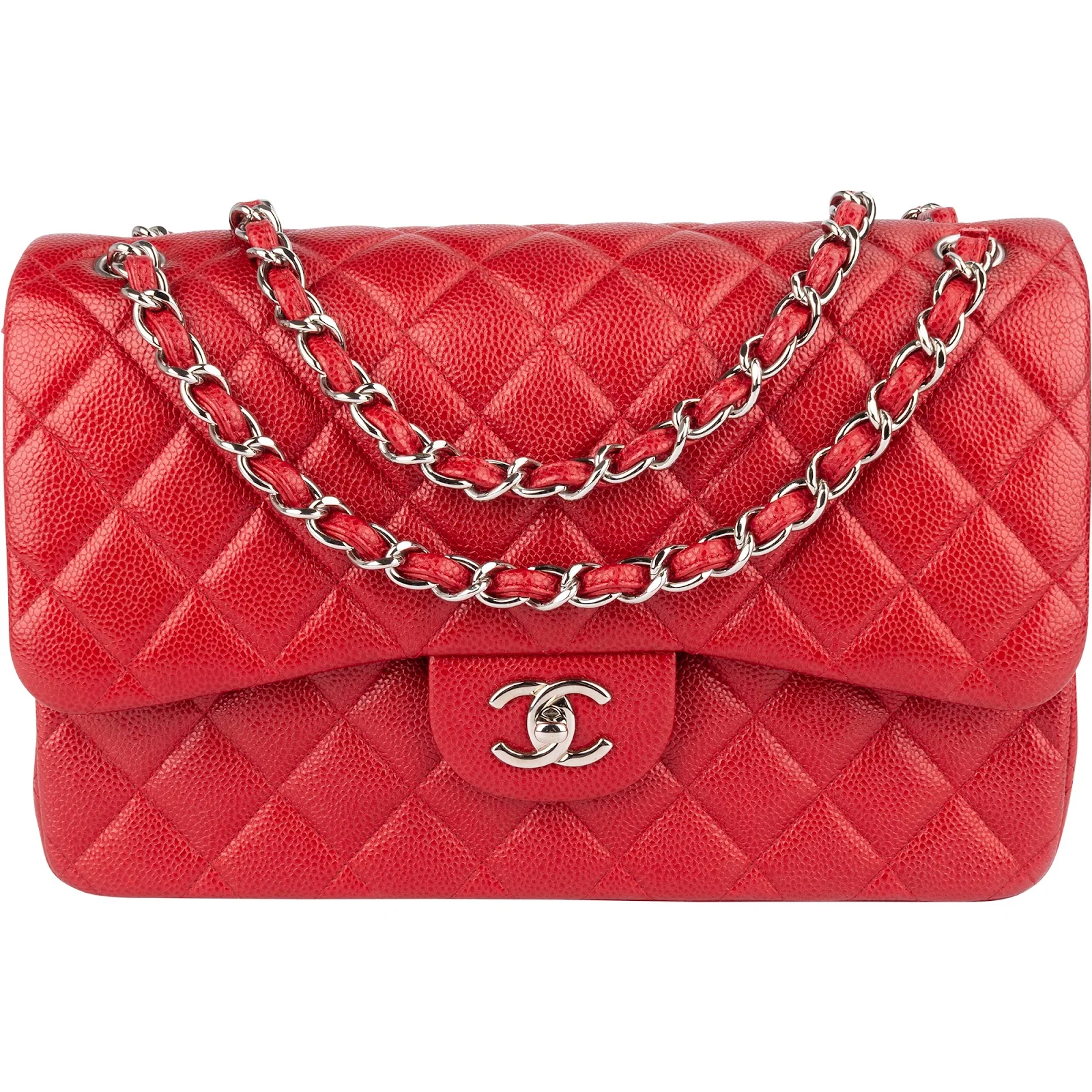 Chanel Caviar Leather Jumbo Double Flap Crossbody Bag