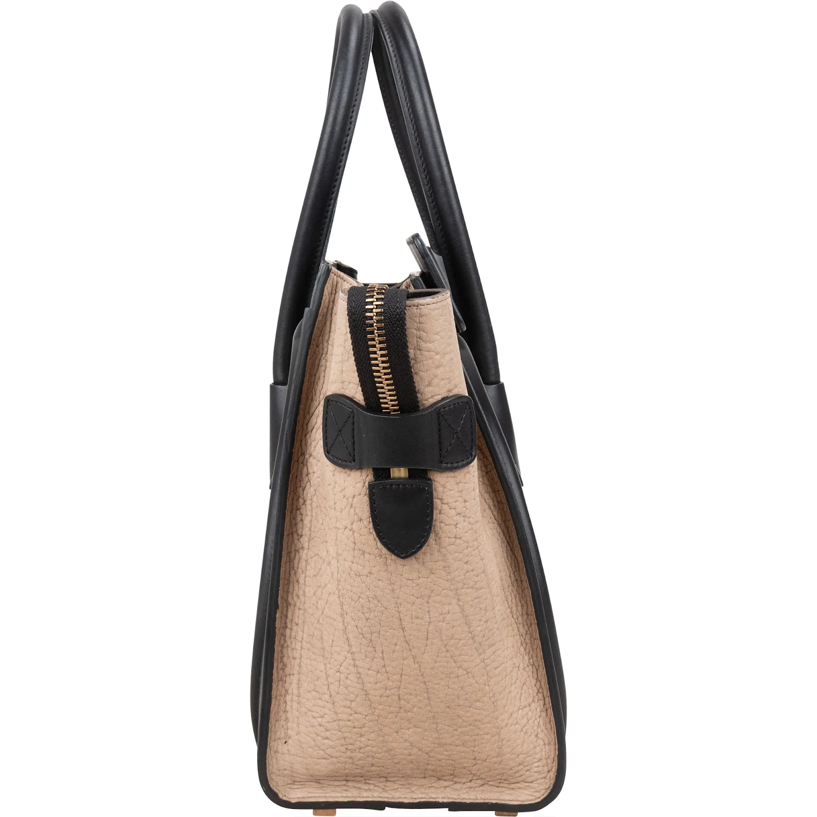 Céline Grained Tricolor Leather Luggage Handbag