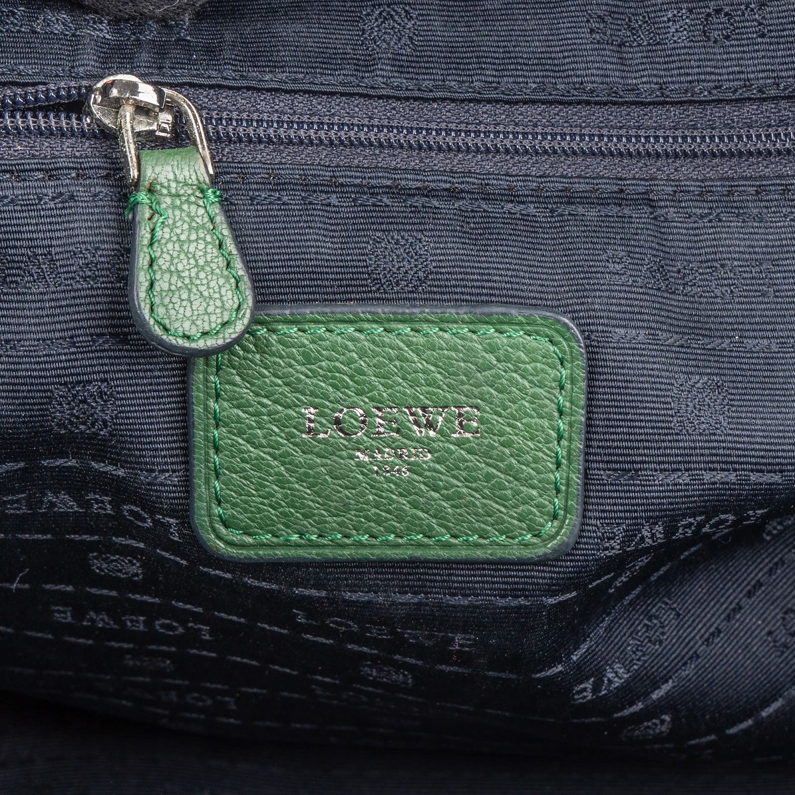 Loewe Green Grained Leather Amazona 35 Handbag