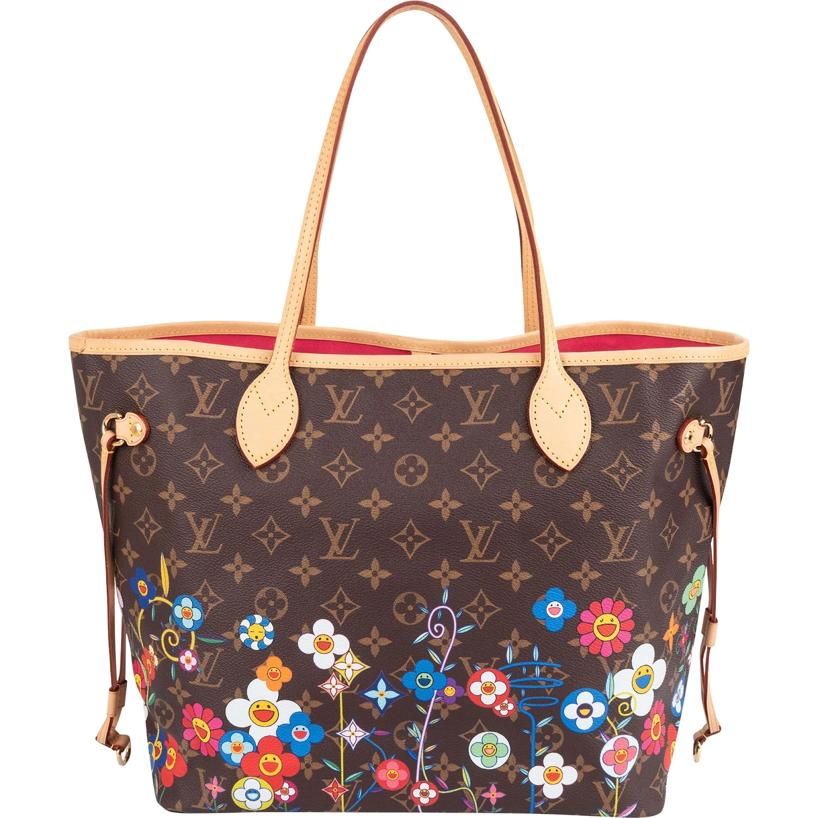 Louis Vuitton Monogram Canvas Murakami Flowers Neverfull MM Shopper Bag