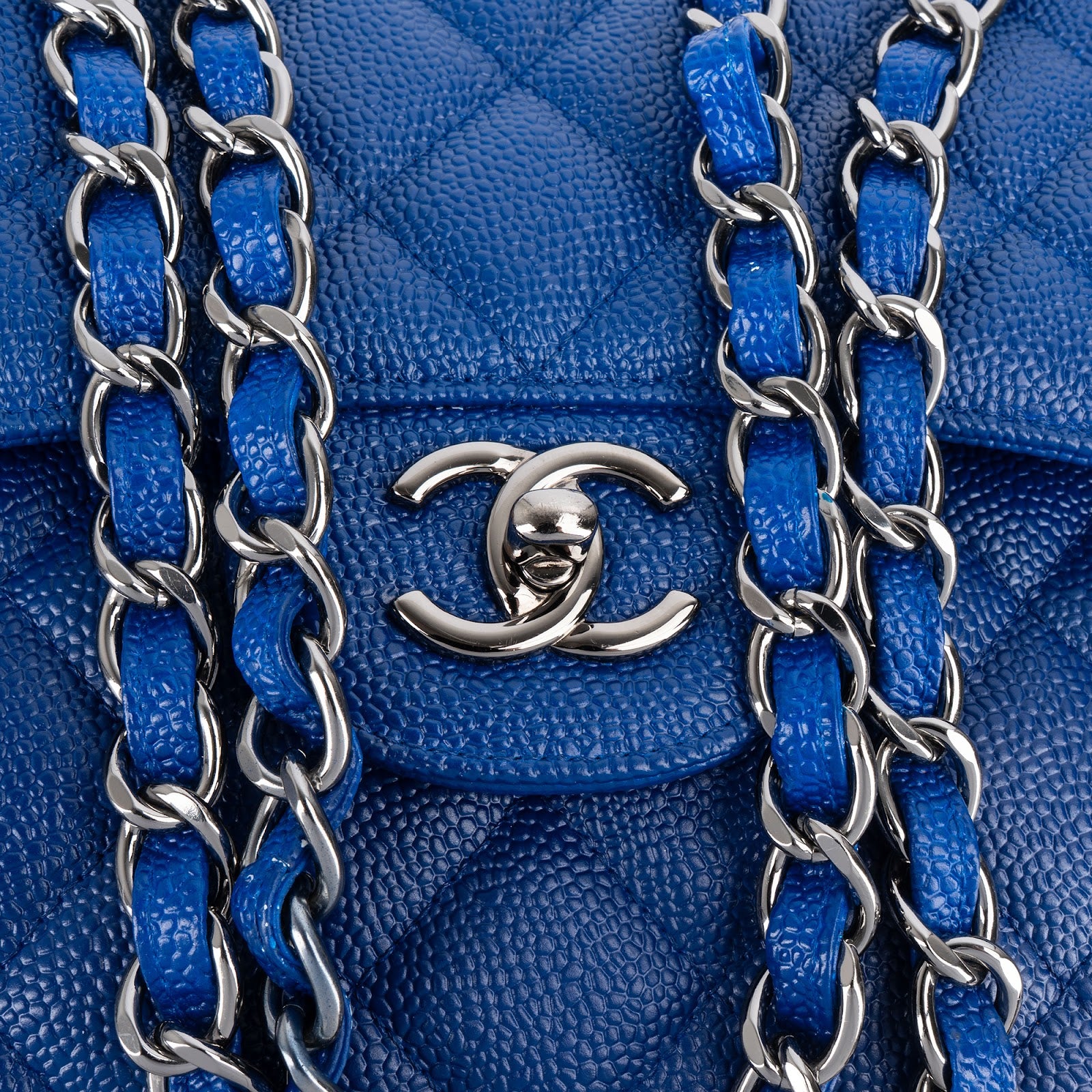 Chanel Quilted Caviar Leather Jumbo Double Flap Crossbody Bag