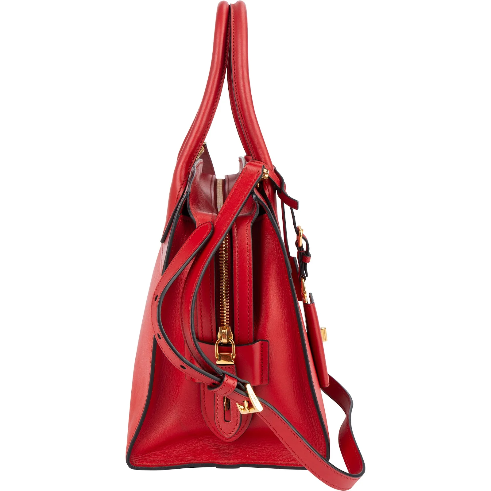 Prada Red Saffiano Leather Esplanade Handbag