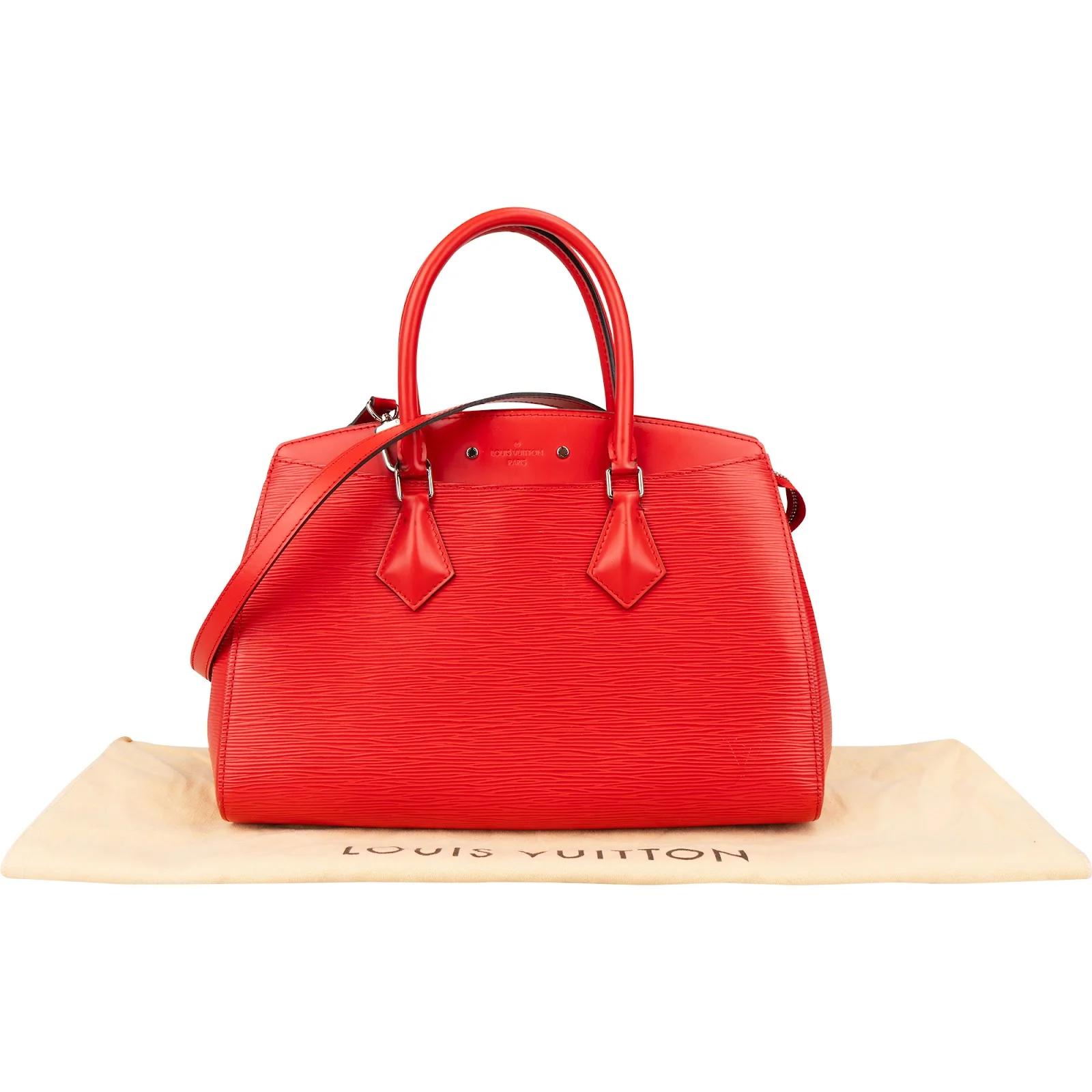 Louis Vuitton Red Epi Leather Soufflot MM Handbag