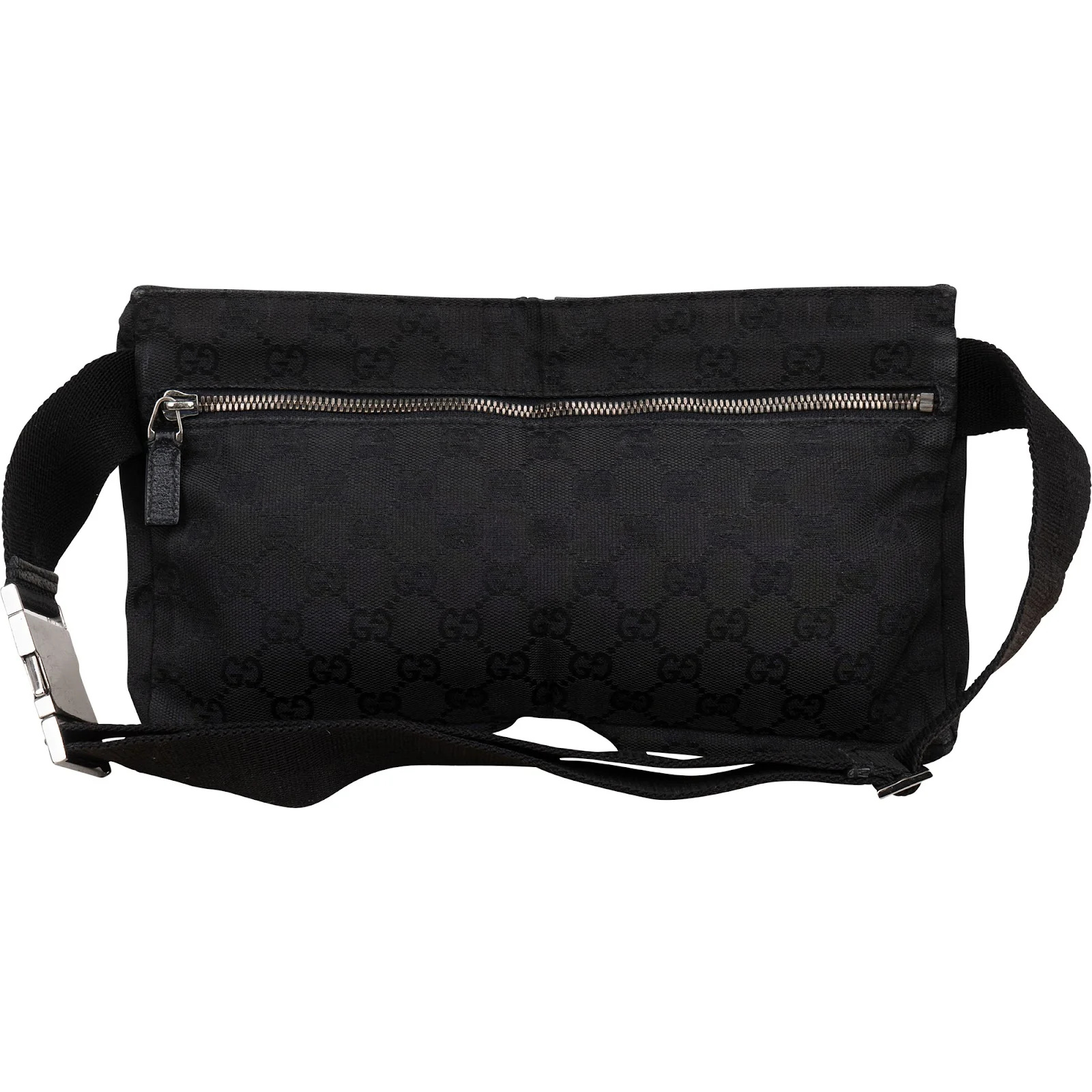 Gucci Black Monogram GG Belt Crossbody Bag