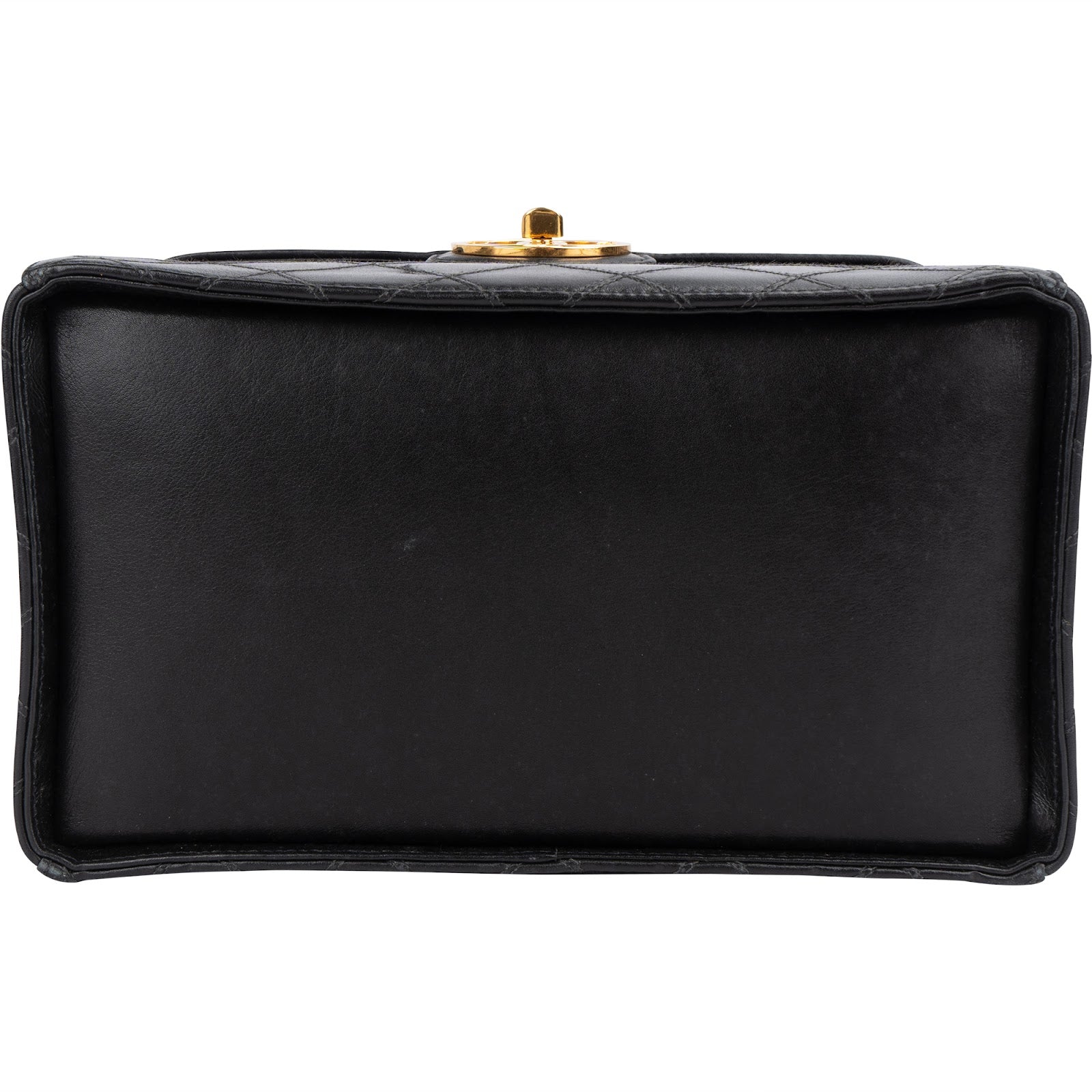 Chanel Jumbo Quilted Lambskin 24K Gold CC Vanity Case Handbag