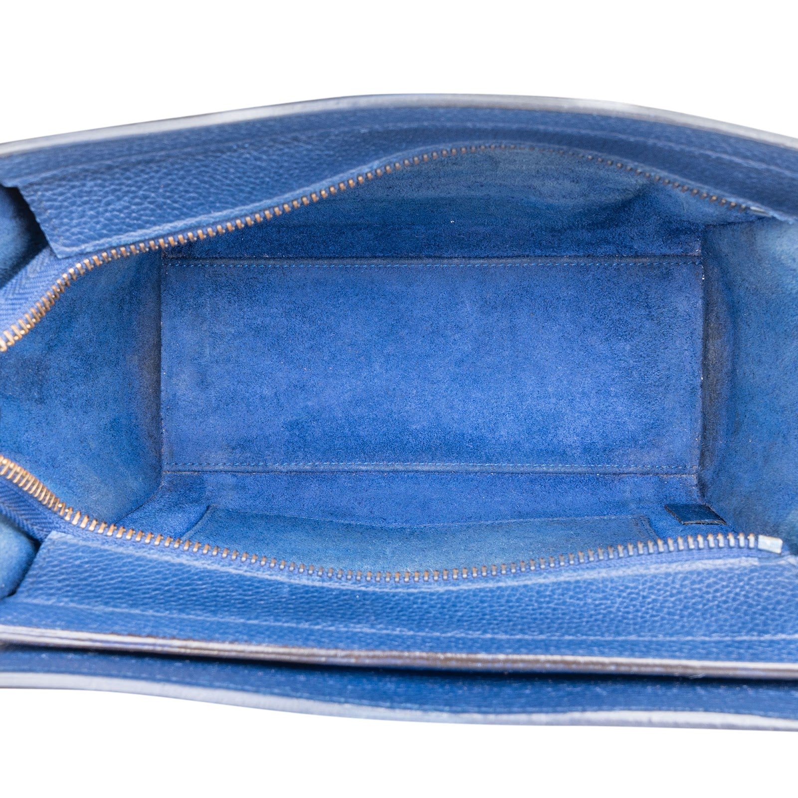 Céline Blue Grained Leather Luggage Nano Crossbody Bag